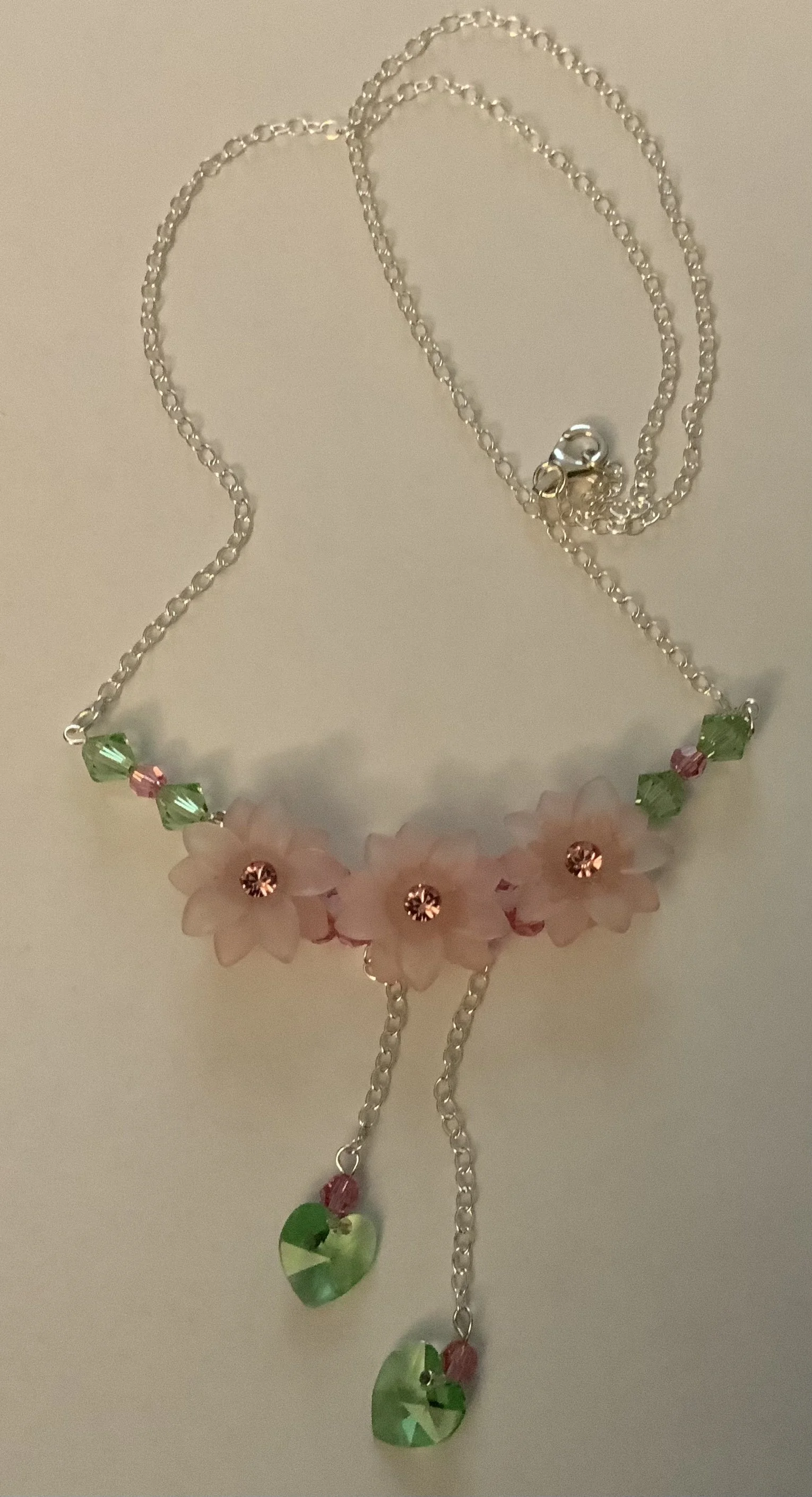 Swarovski Crystal Flower Necklace (Sterling Silver)