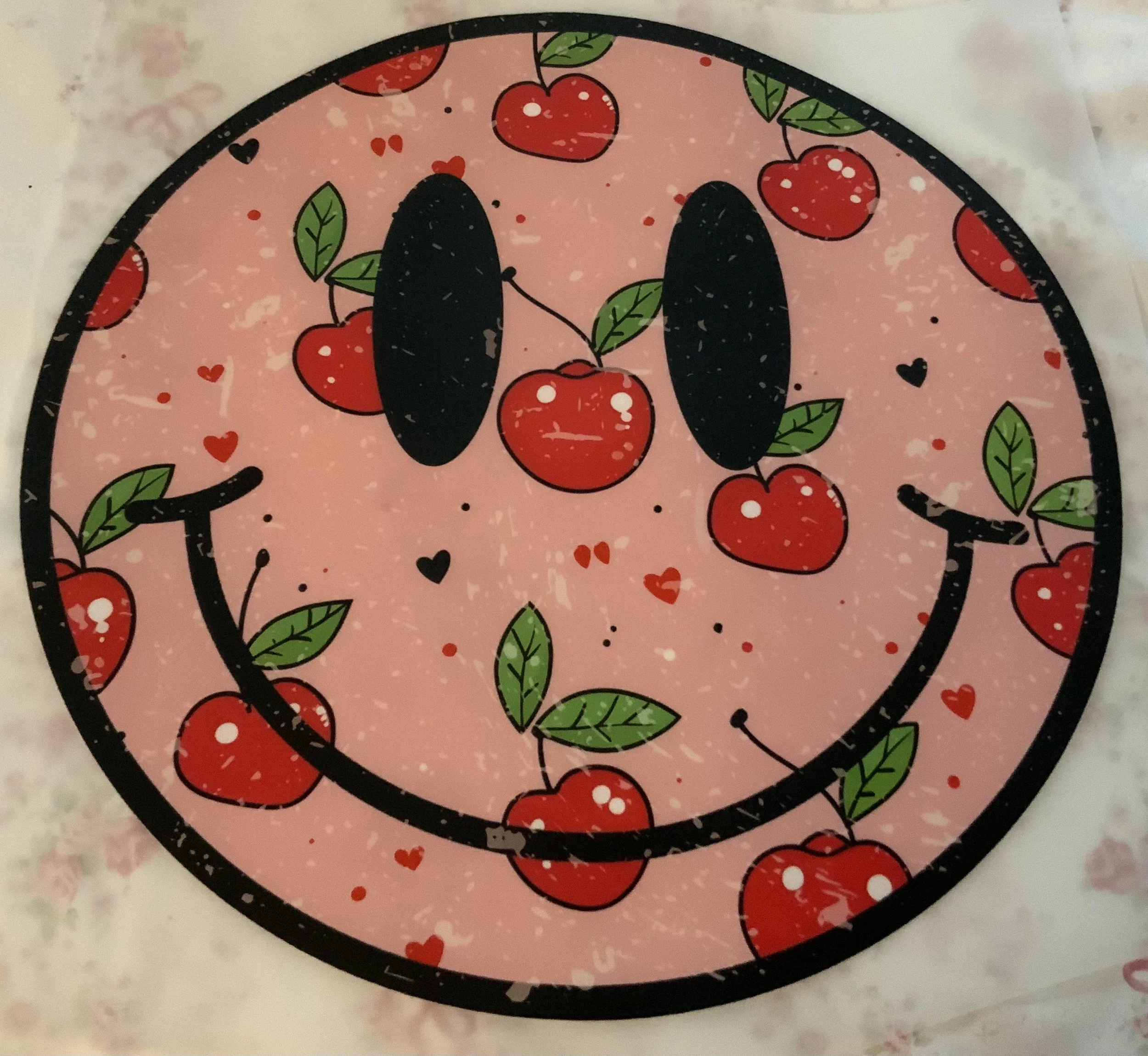 Cherry Smiley Face shirt transfer