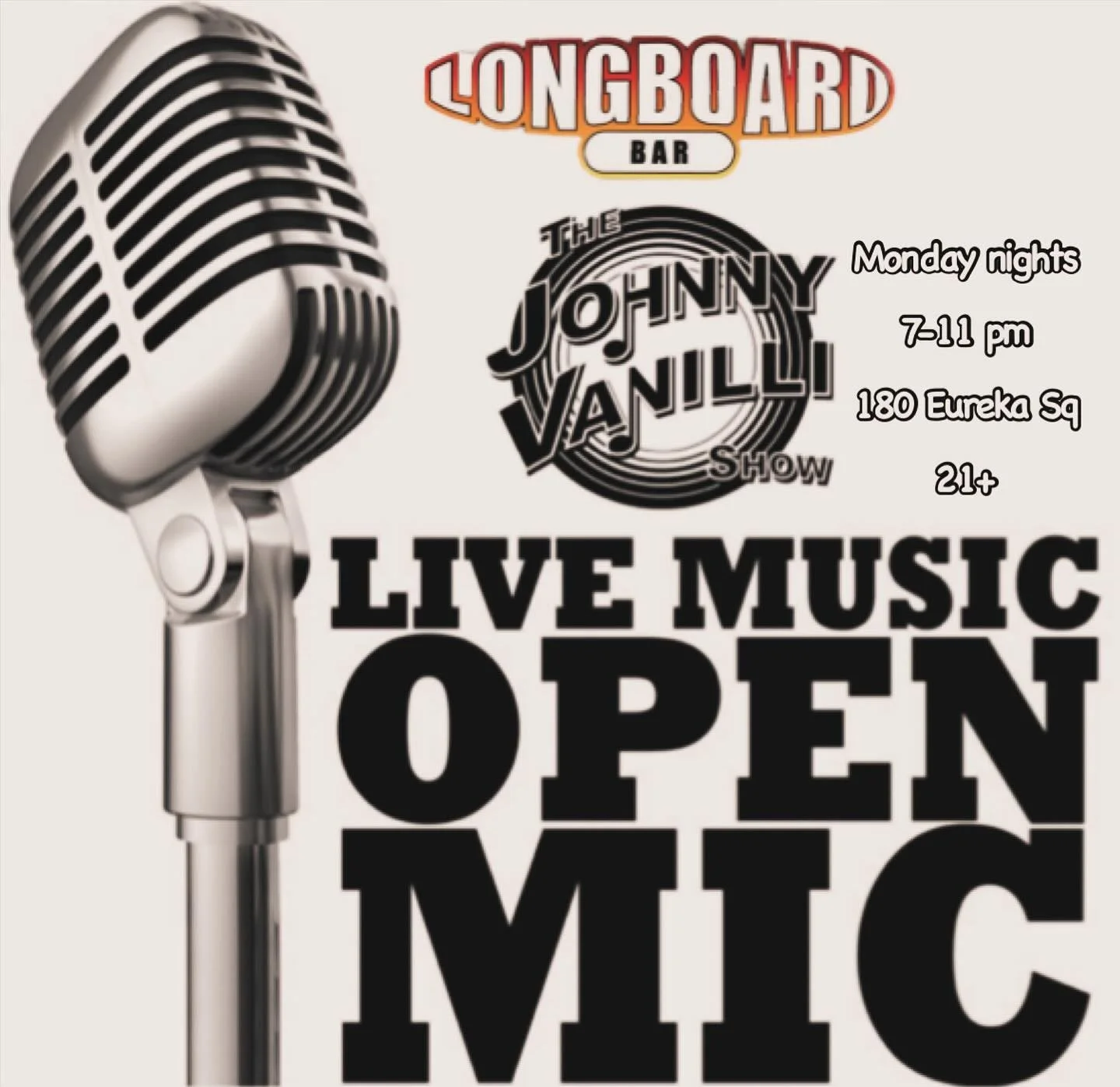 #pacifica #openmicnight #longboardbarandvenue #freemusic