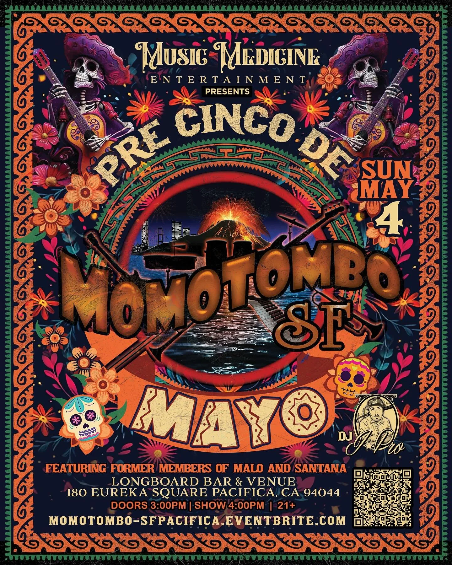 Don't miss the return of @momotombosf plus @djjpro this Sunday, May 4th, for a Pre-Cinco de Mayo celebration! Last year's show was packed and all seats and tables have sold out! General admission tickets are selling fast, so get yours today at momoto