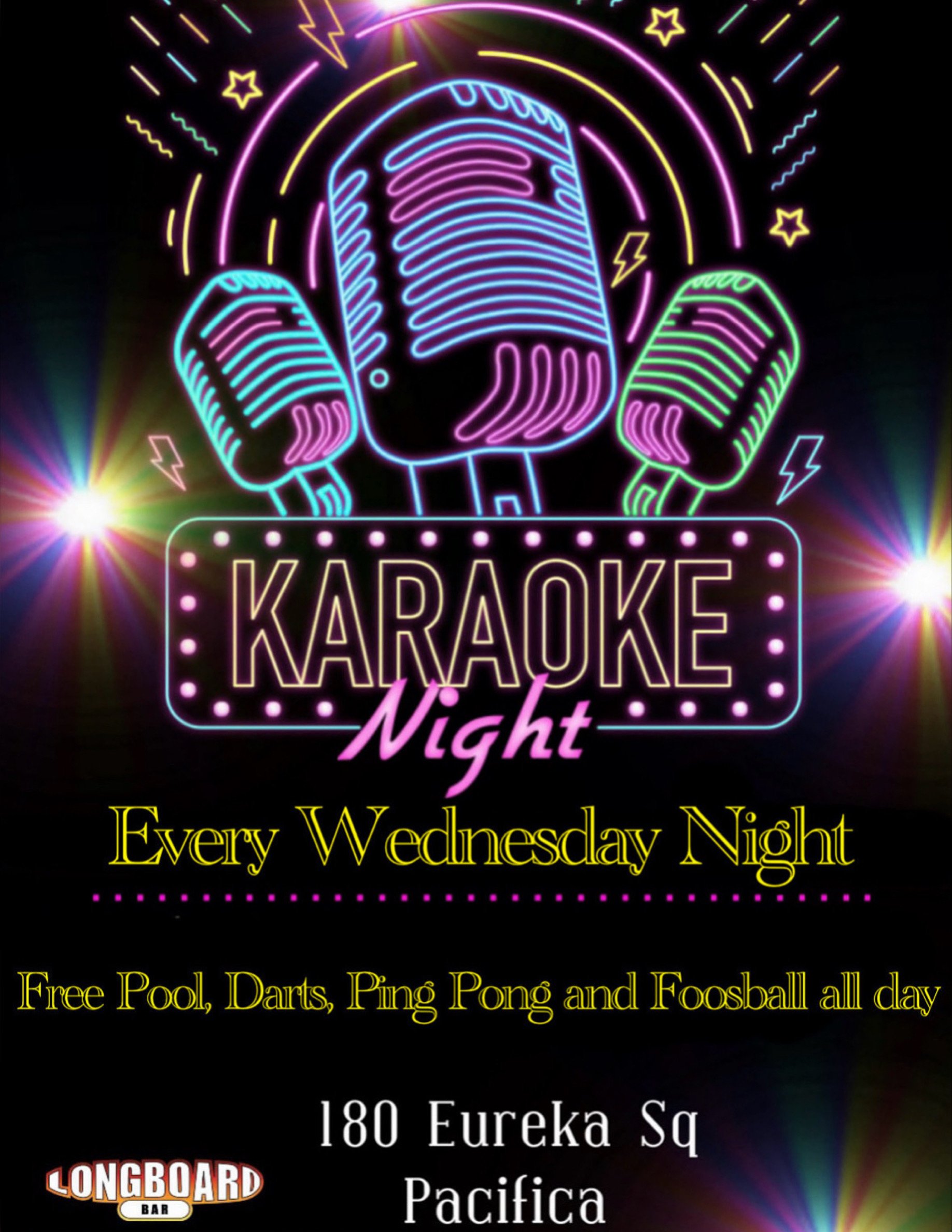 Karaoke night and free pool all day