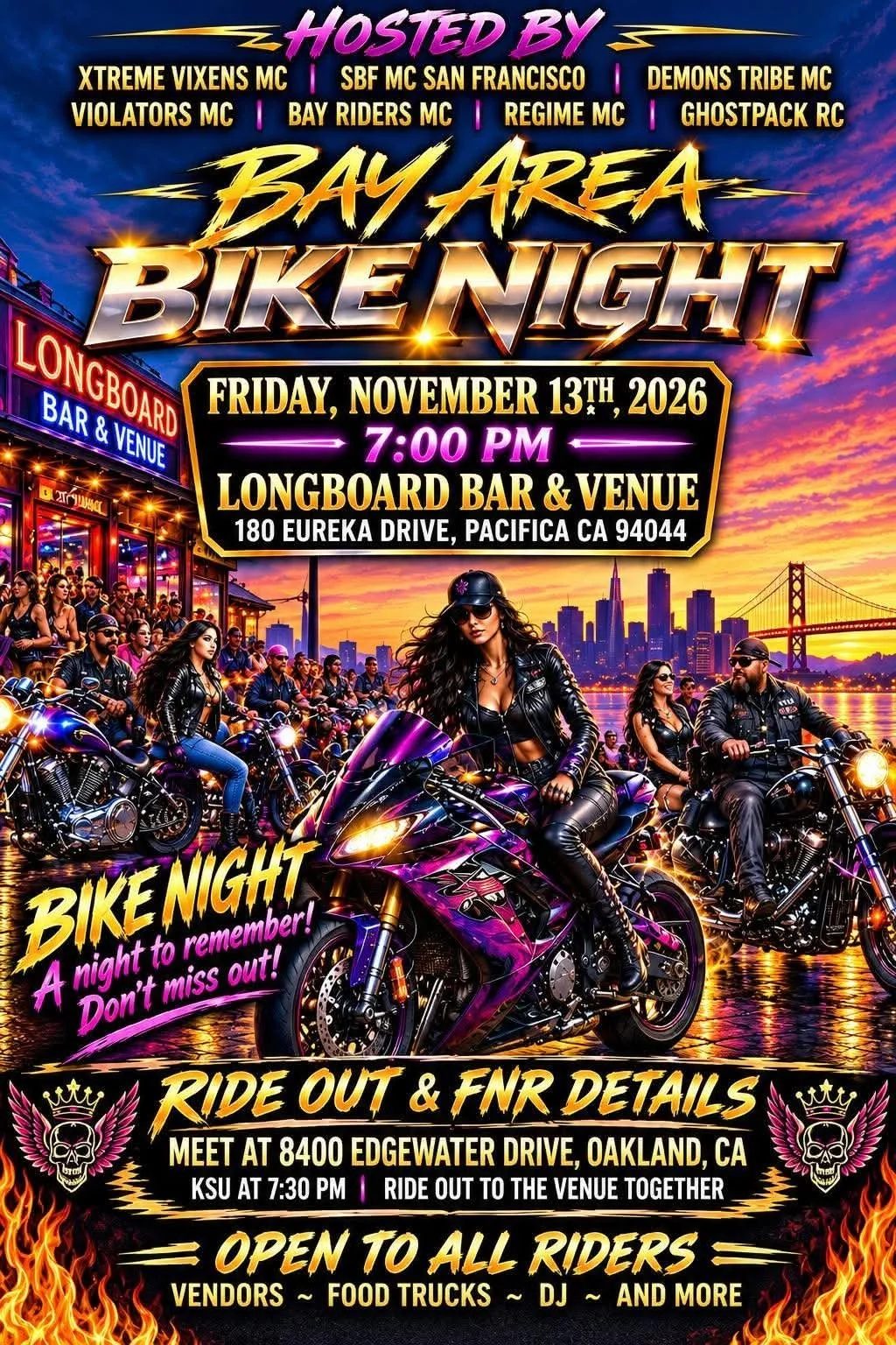 Bay Area Bike Night: Hosted by Xtreme Vixens MC