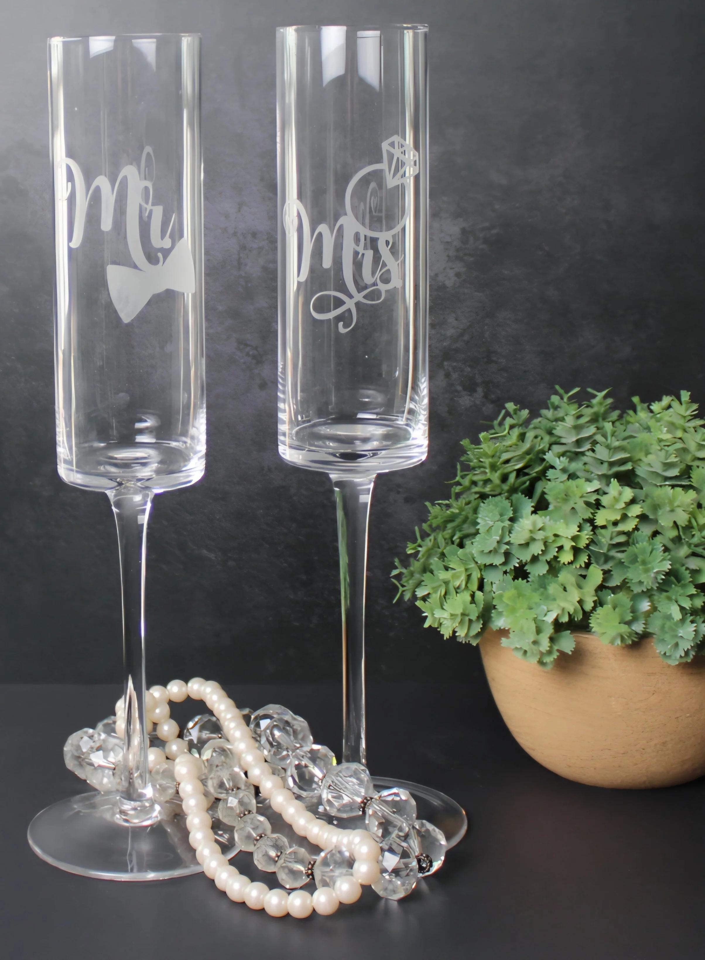 Etched Champagne Flute