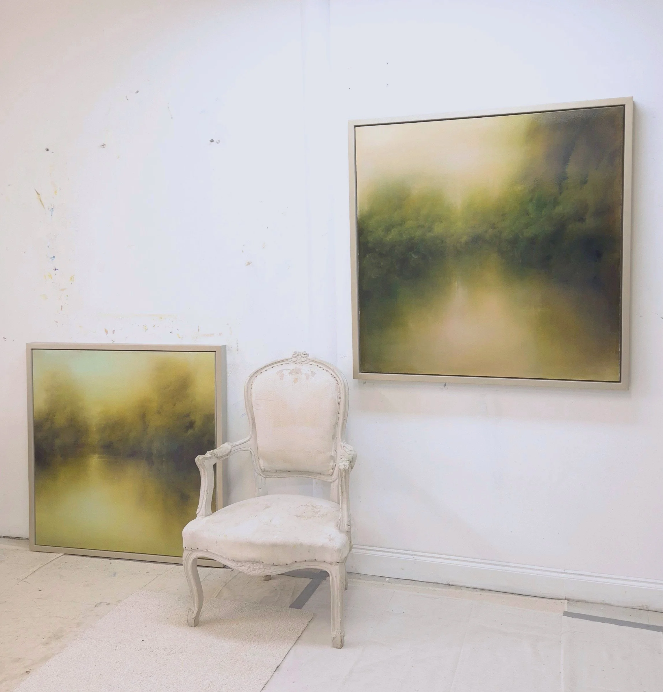 Perfumed Evening and Floating Gold framed.jpg