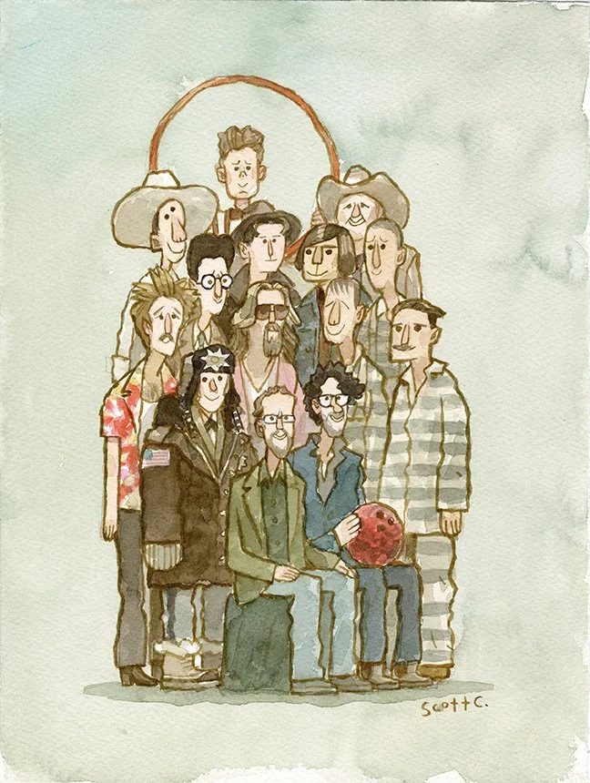 "Gathering Around Joel & Ethan" / watercolor on paper / 9" x 12" / 2025
