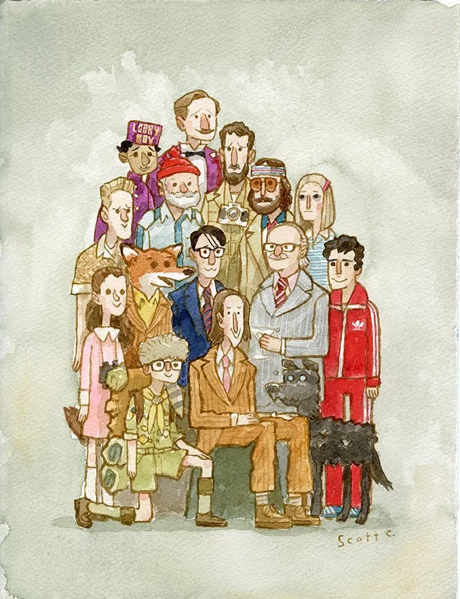 "Gathering Around Wes" / watercolor on paper / 9" x 12" / 2025