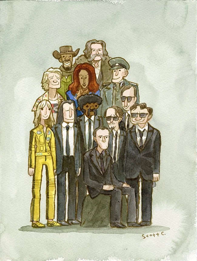 "Gathering Around Quentin" / watercolor on paper / 9" x 12" / 2025