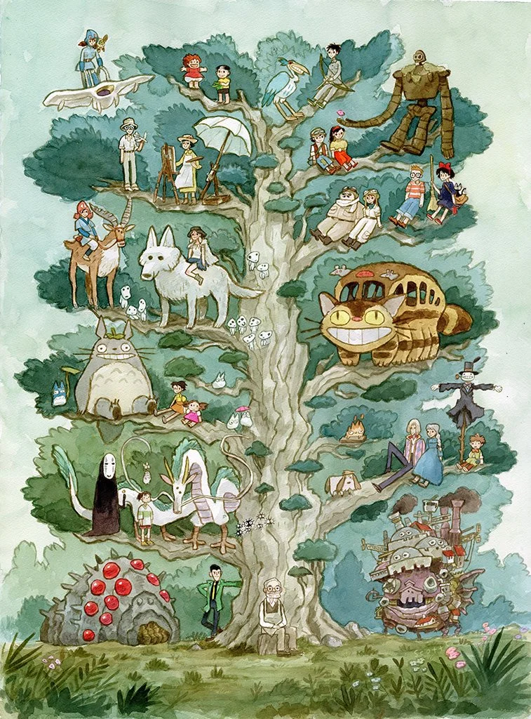 "The Camper Tree" / watercolor on paper / 22" x 30" / 2025