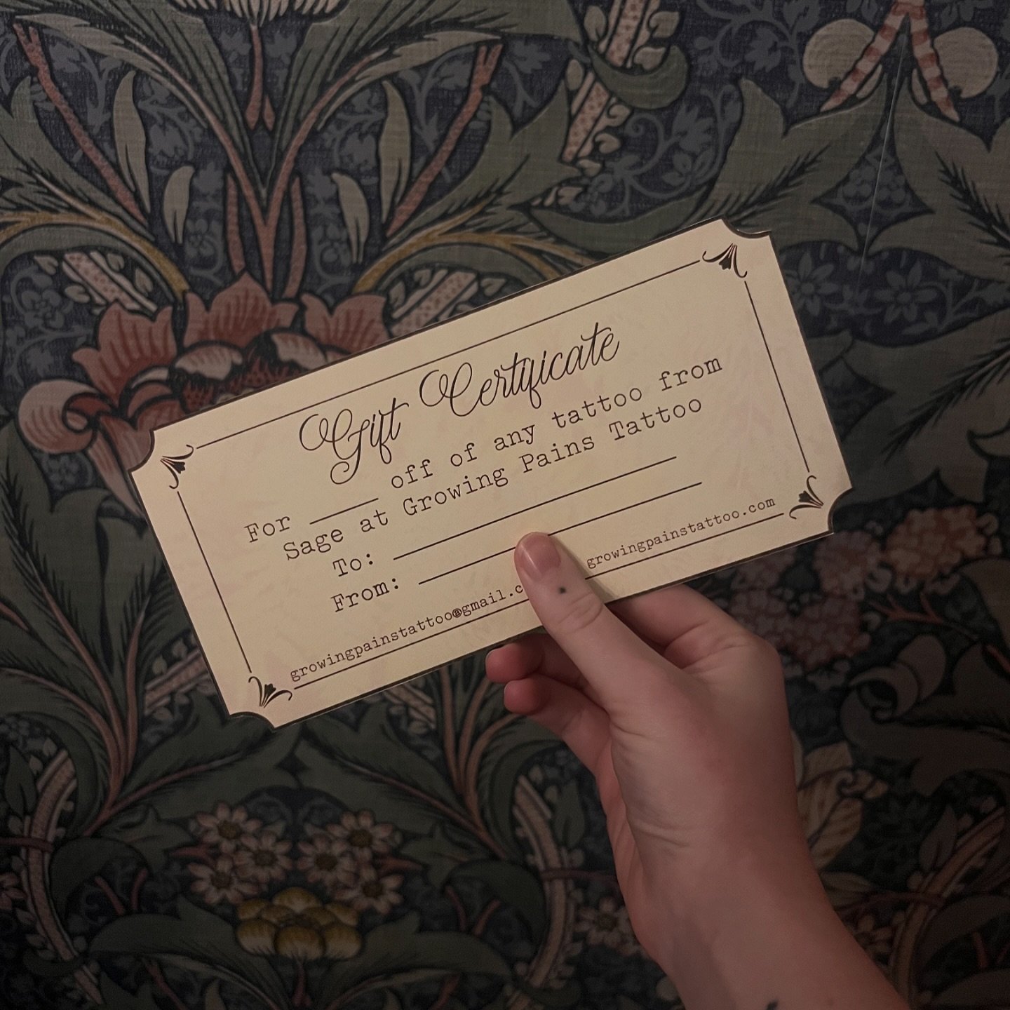 Looking for an easy gift idea? I&rsquo;m offering gift certificates!
It can be made for any amount, and can be applied to a custom piece or any pre-drawn flash design. 

#giftideas #tattoogiftcertificate #portlandtattooartist #pdxtattooartist #pnwtat