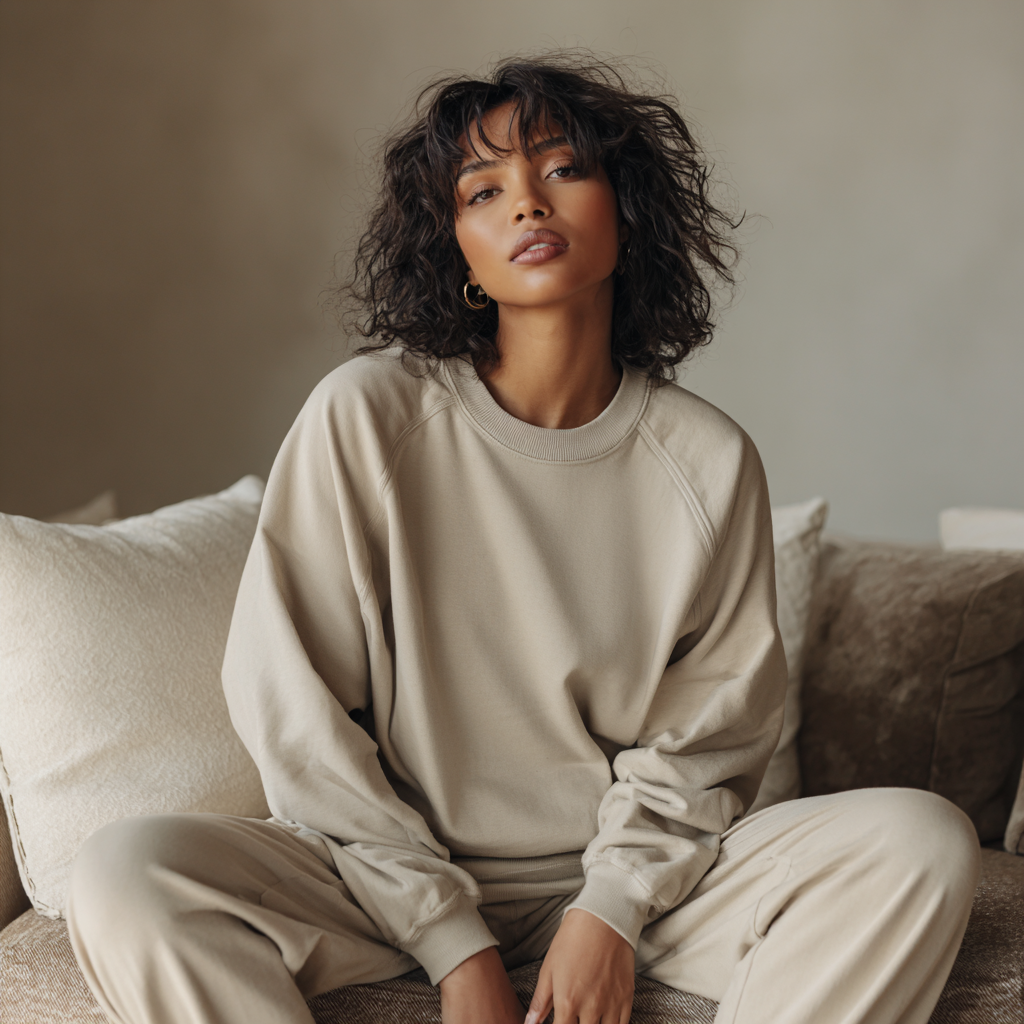 Nova Raglan Sleeve Sweatshirt — taupe oversized sweatshirt with dropped shoulders, raglan seams, and slouchy relaxed drape | Stella Luna & Co.