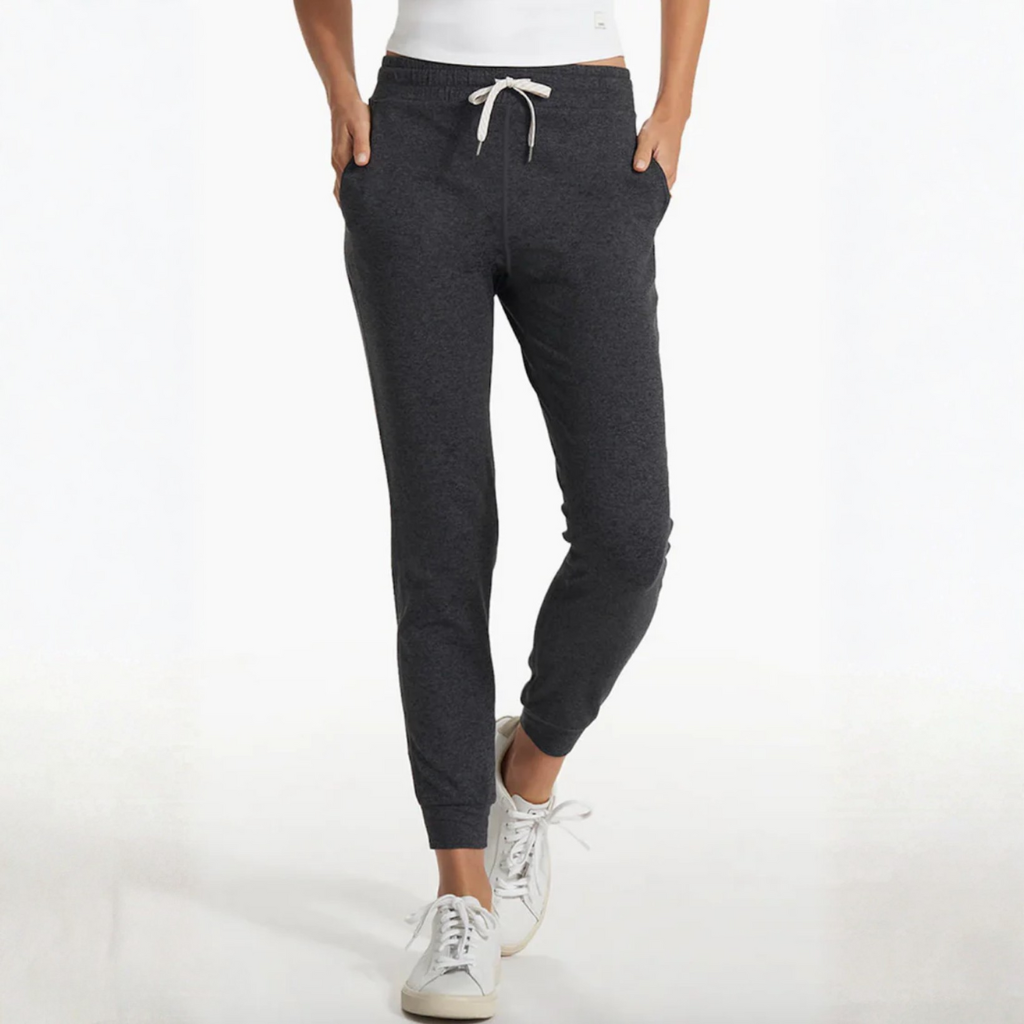 Eclipse Jogger — dark gray sweatpant with adjustable drawstring waist, side pockets, and ribbed ankle cuffs | Stella Luna & Co.