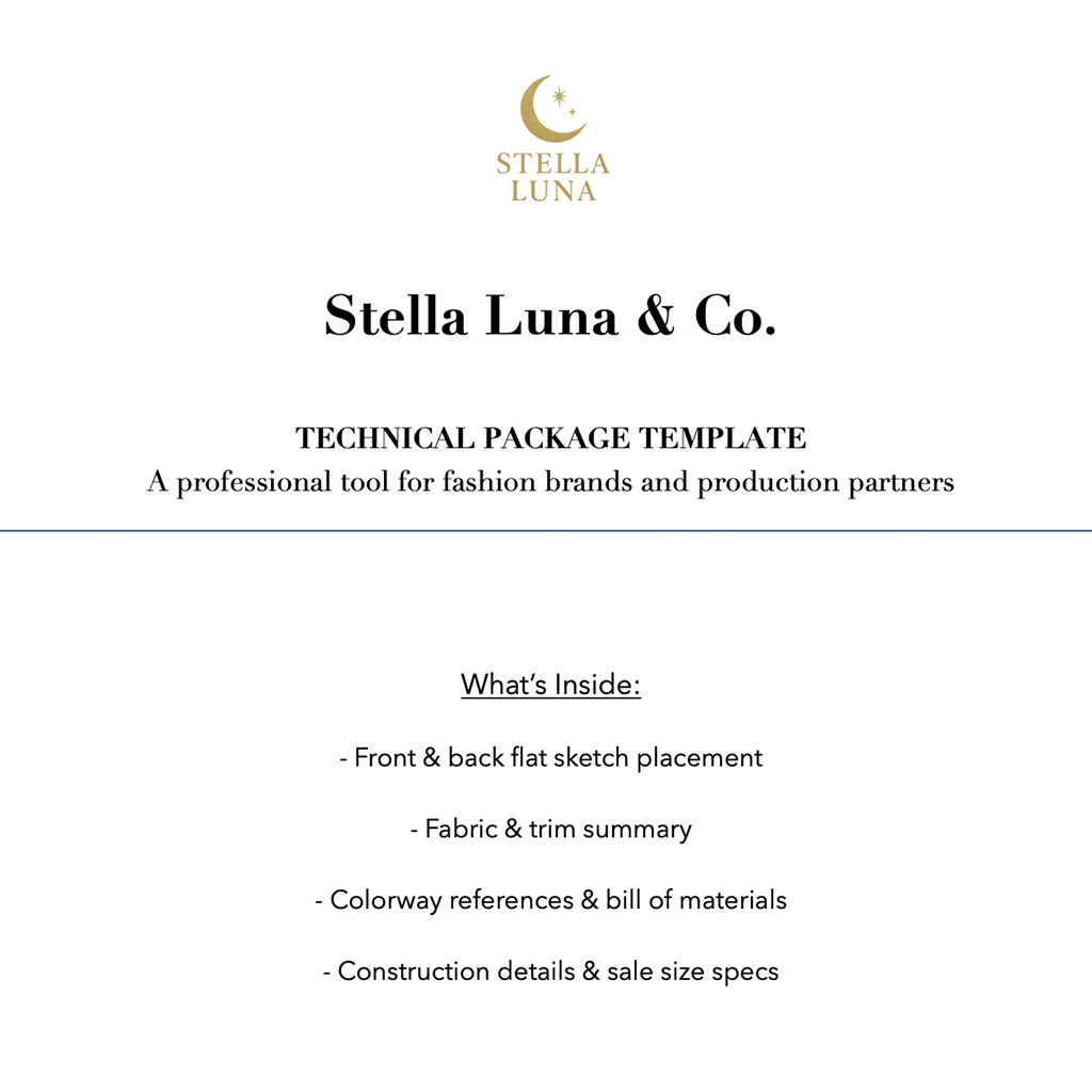 The Ultimate Designer Pro Bundle by Stella Luna & Co. — Tech Pack Template for indie brands
