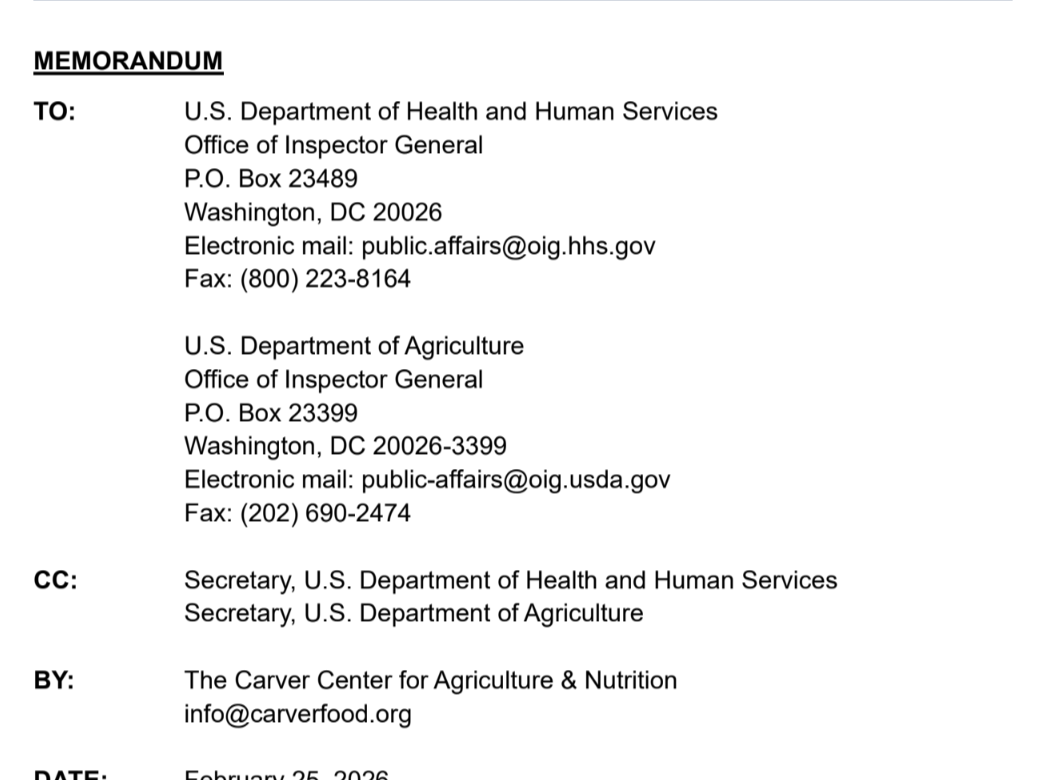 Carver Center Letter on DGA Scientific Review Expertise