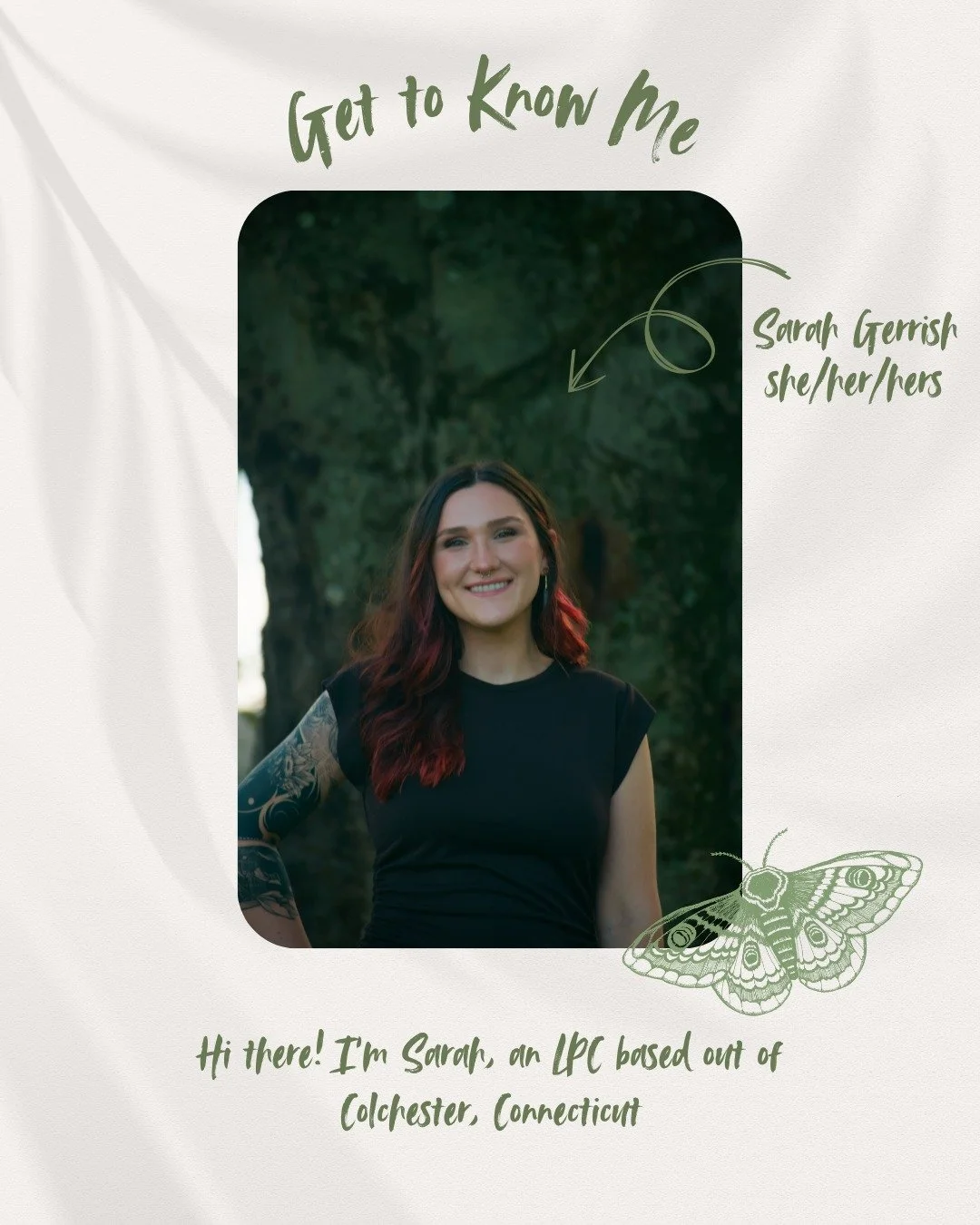 Hi- I am SO excited to formally introduce myself &amp; begin building this community. My name is Sarah Gerrish &amp; I am an LPC located in Colchester, CT. I am starting my private practice, Rooted Willow Wellness LLC, after years of dreaming about s