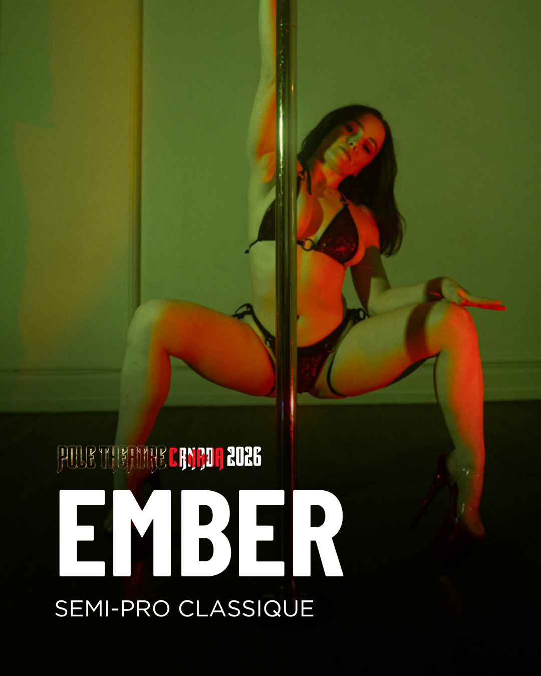 Coming from Ireland, living in Vancouver, Ember is a pole dancer, performer, and teacher at Gooey Studios. As with all of her performances, this piece focuses on out of this world silky smooth sensuality, flow, and slink. 

