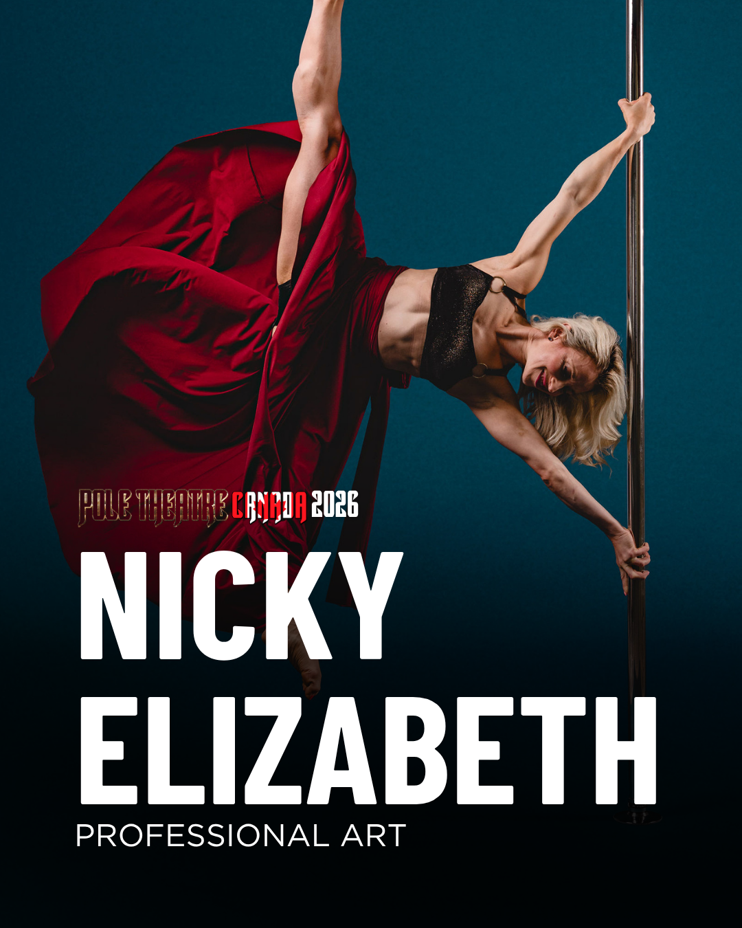 Originally trained in dance, Nicky Elizabeth discovered pole in 2019 and has been captivated ever since. Tonight, she invites you into the story of a chance encounter with a vibrant nightclub, where Latin rhythms pulse through the air, the energy is 