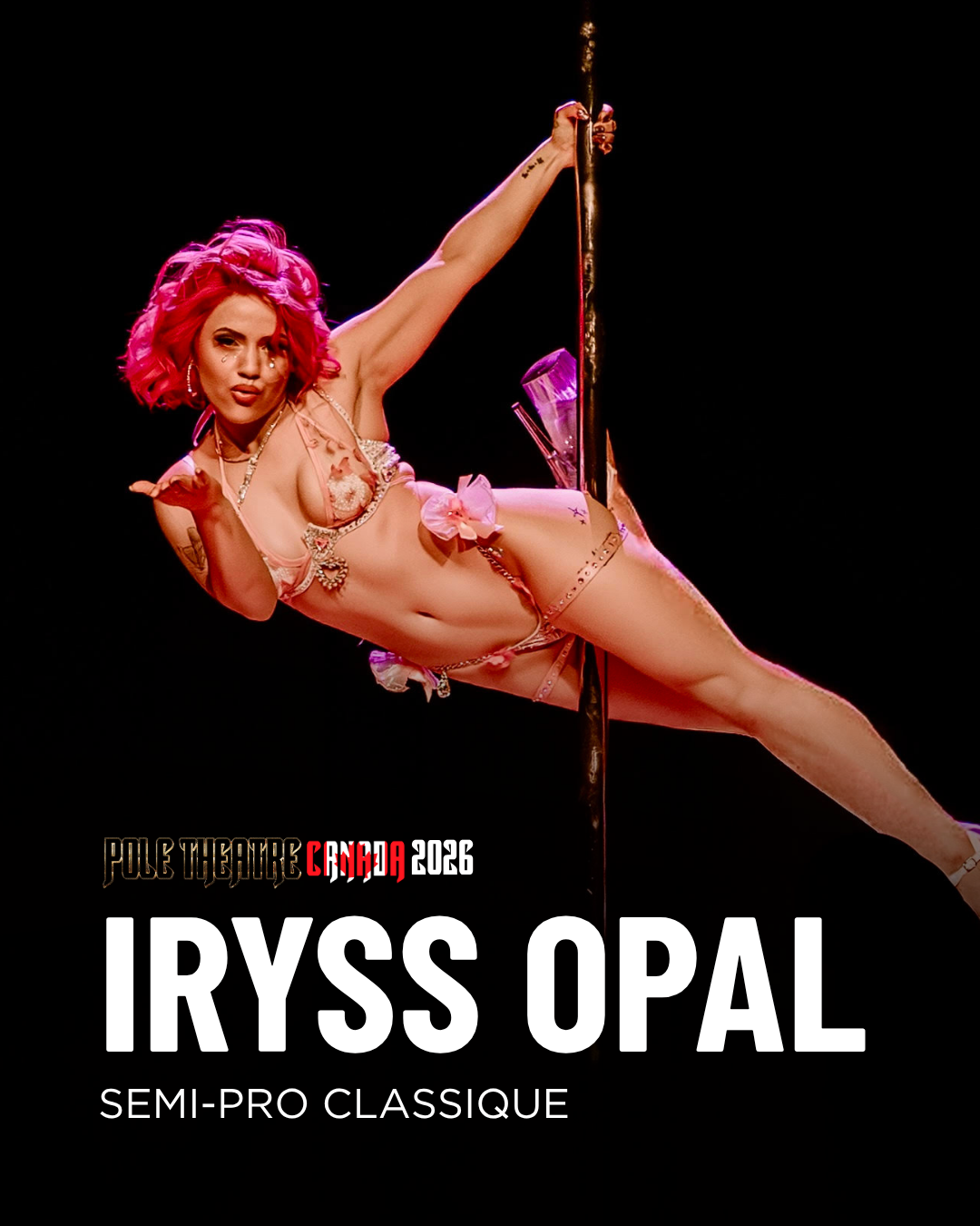 The duality of man and woman. Masculine pride meets feminine magnetism. When he folds, she flourishes. A tale as old as time. Drawn from Iryss’ lived experience within the strip club, this piece reflects a dynamic where strength and vulnerability exi