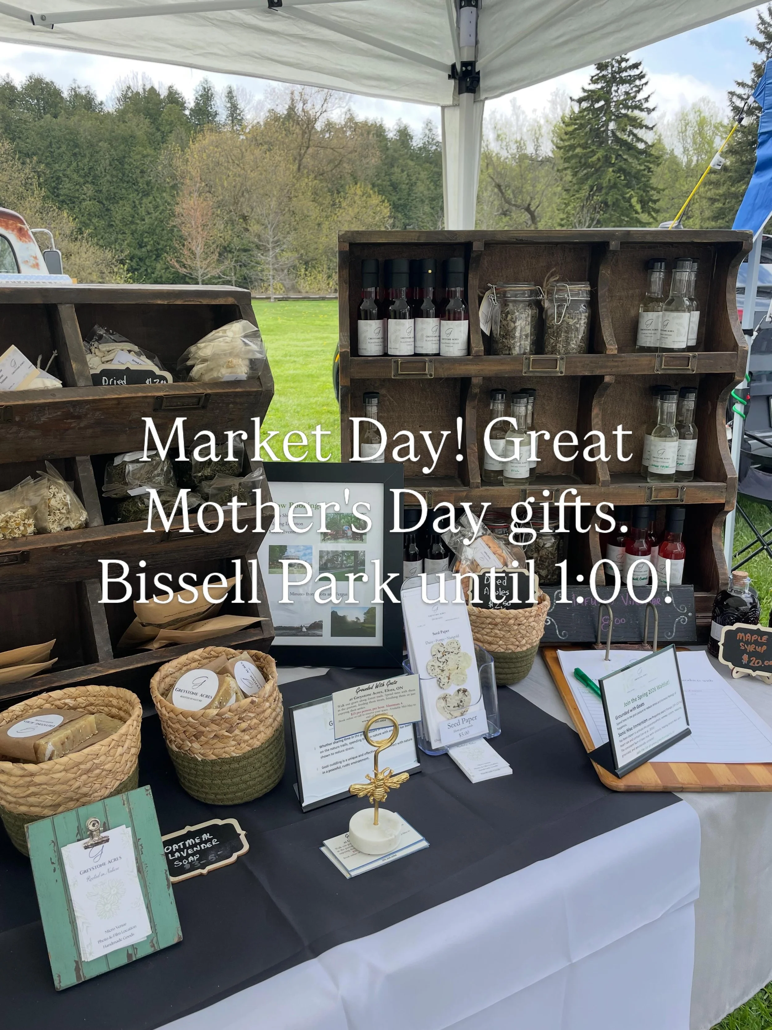 Elora Farmers Market week 2. Come on down for some great local Mother's Day gifts. #elorafarmersmarket #eloralocal #shoplocal