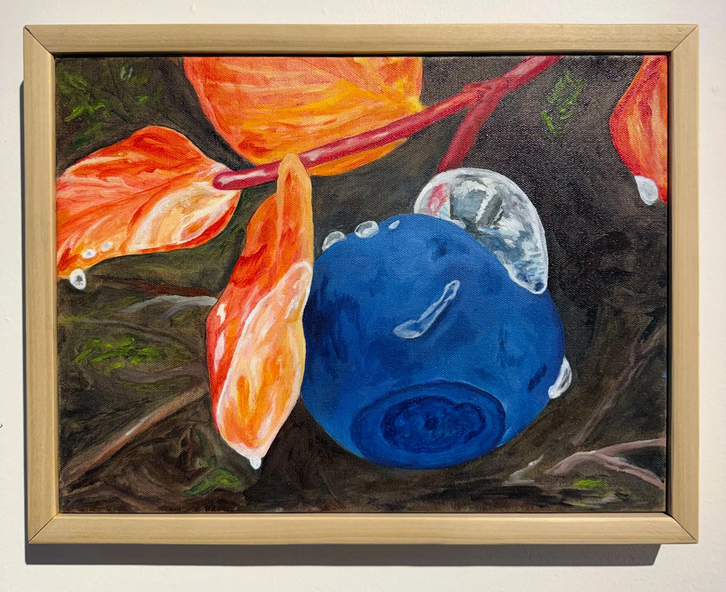 "Autumn  Blueberry" | oil on canvas | 16" x 12" | $225| On display at Treeforms Furniture Gallery