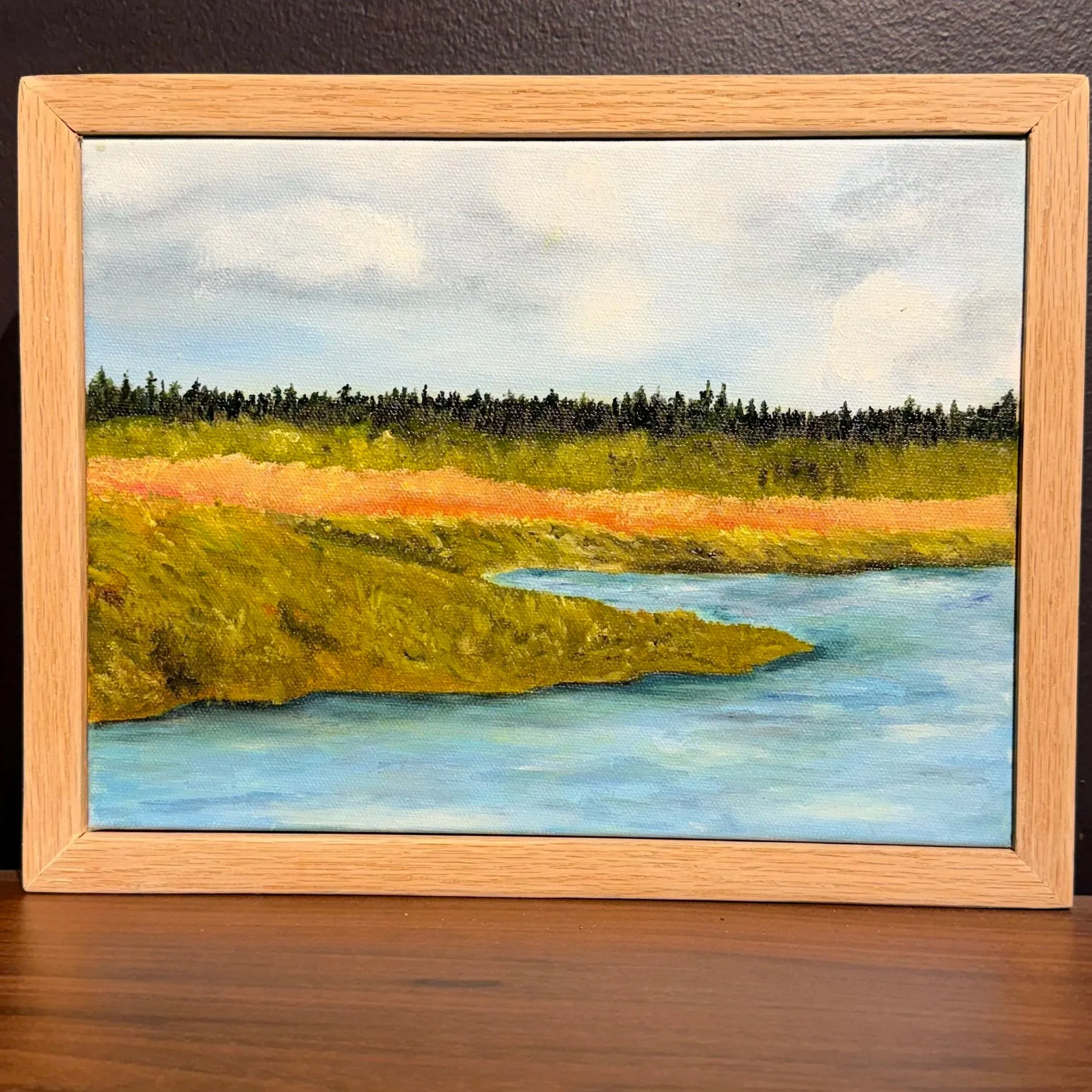 "No Seagulls? (Kenai Riverbank)" | oil on canvas | 12" x 16"| $350
