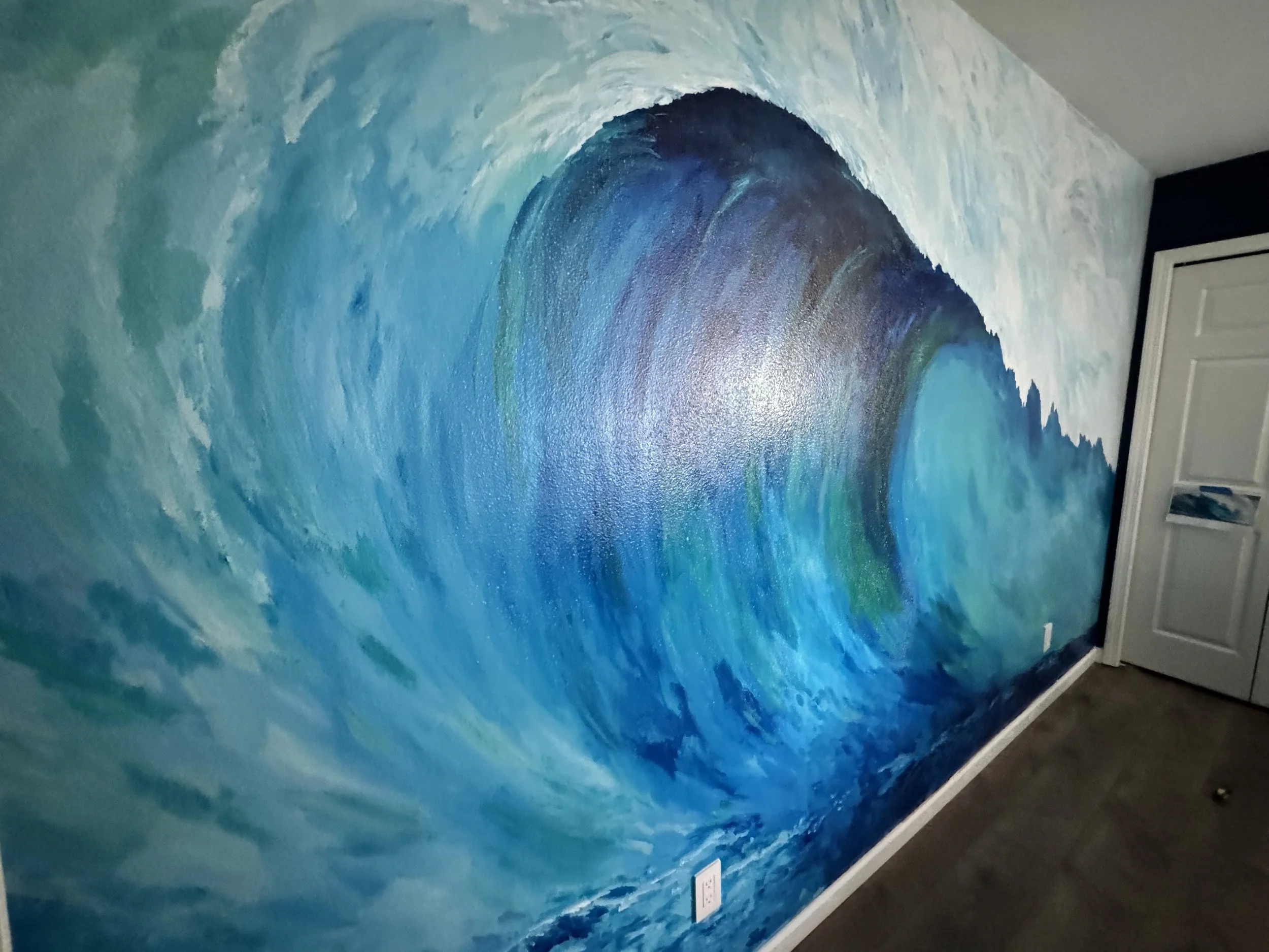 Big Wave mural created in a private residence