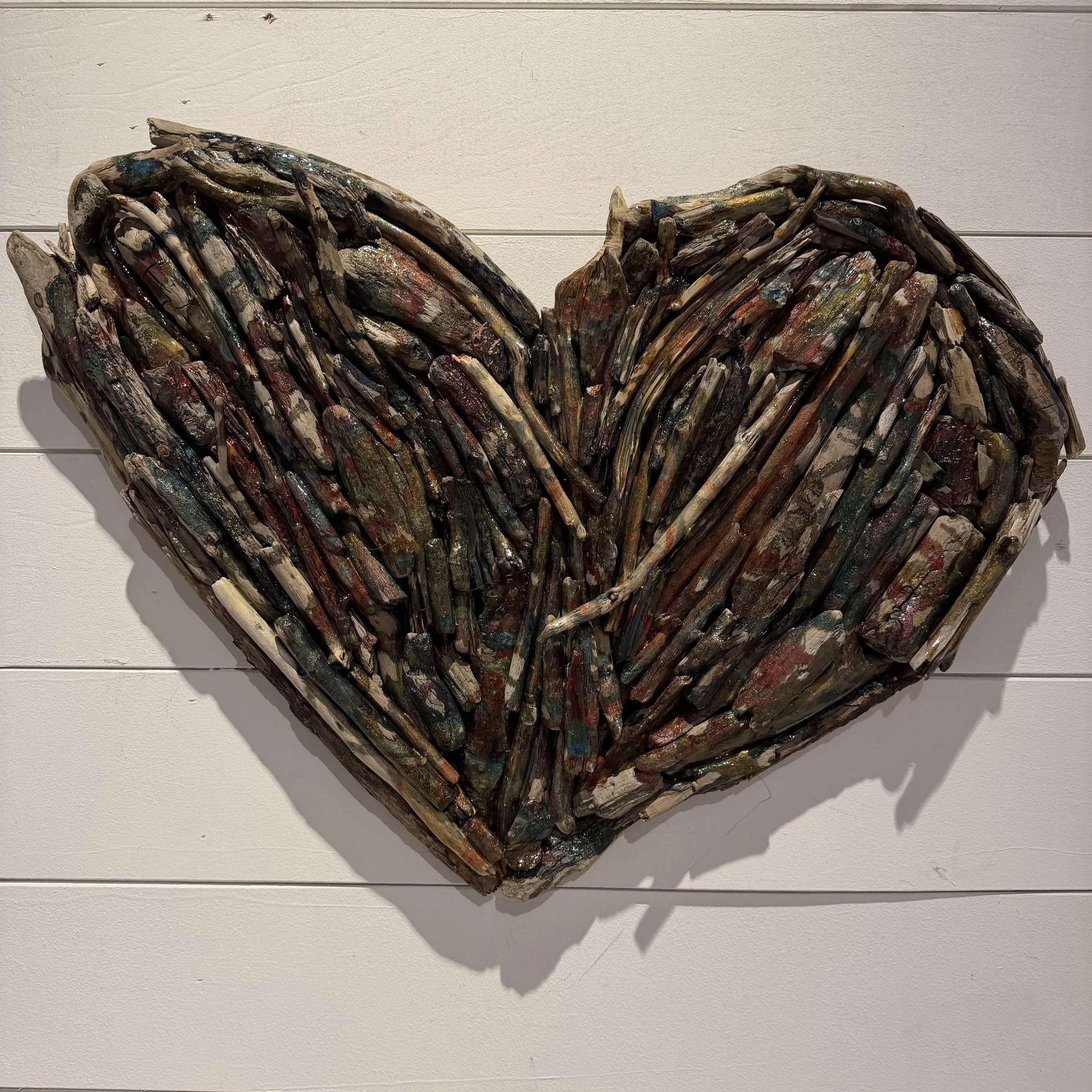 "Medium Heart" | Alaskan driftwood and resin | 22" x 16" | $250