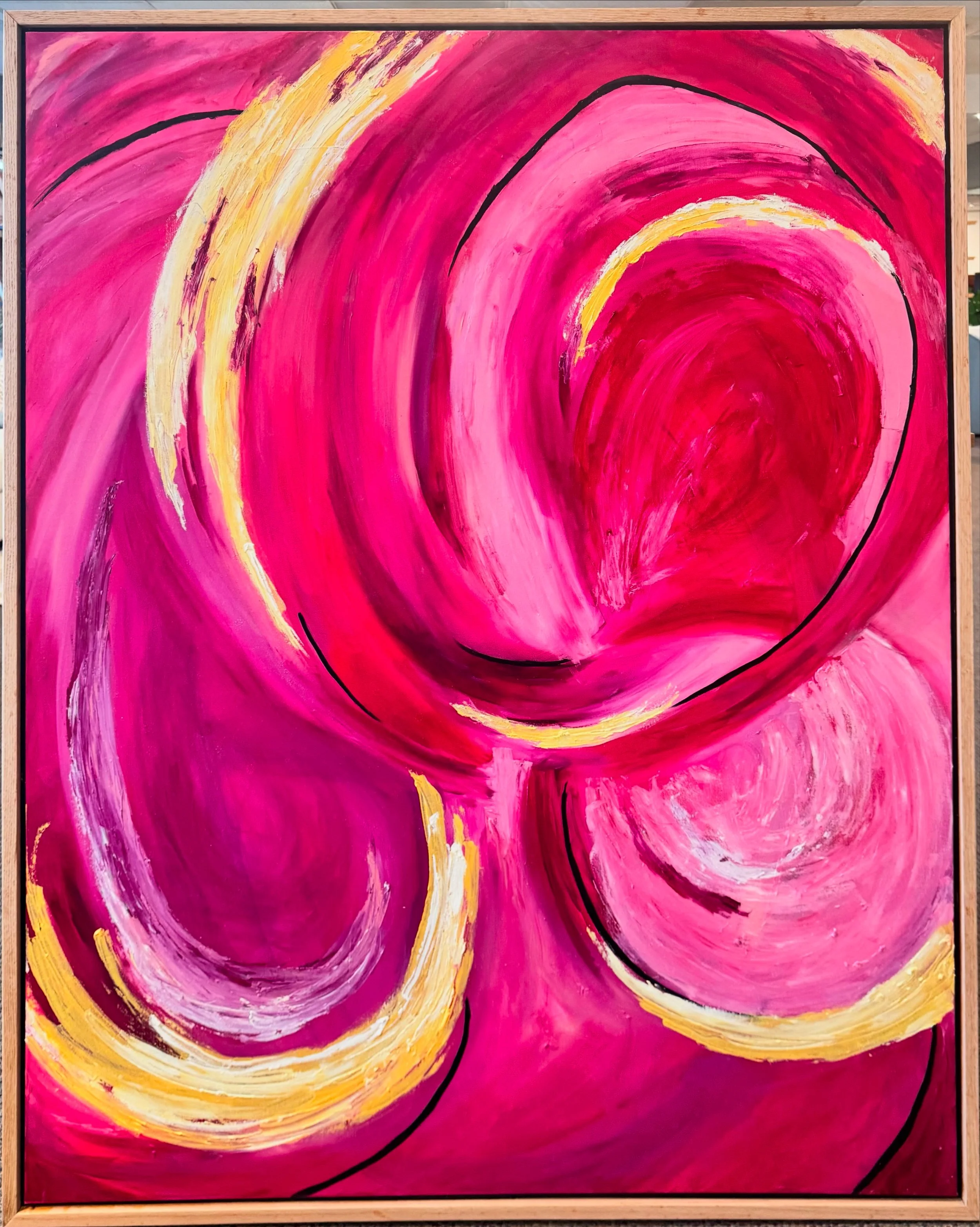 "Sitka Rose" | oil on canvas | 48" x 60" | On display at Nordic Spaces 