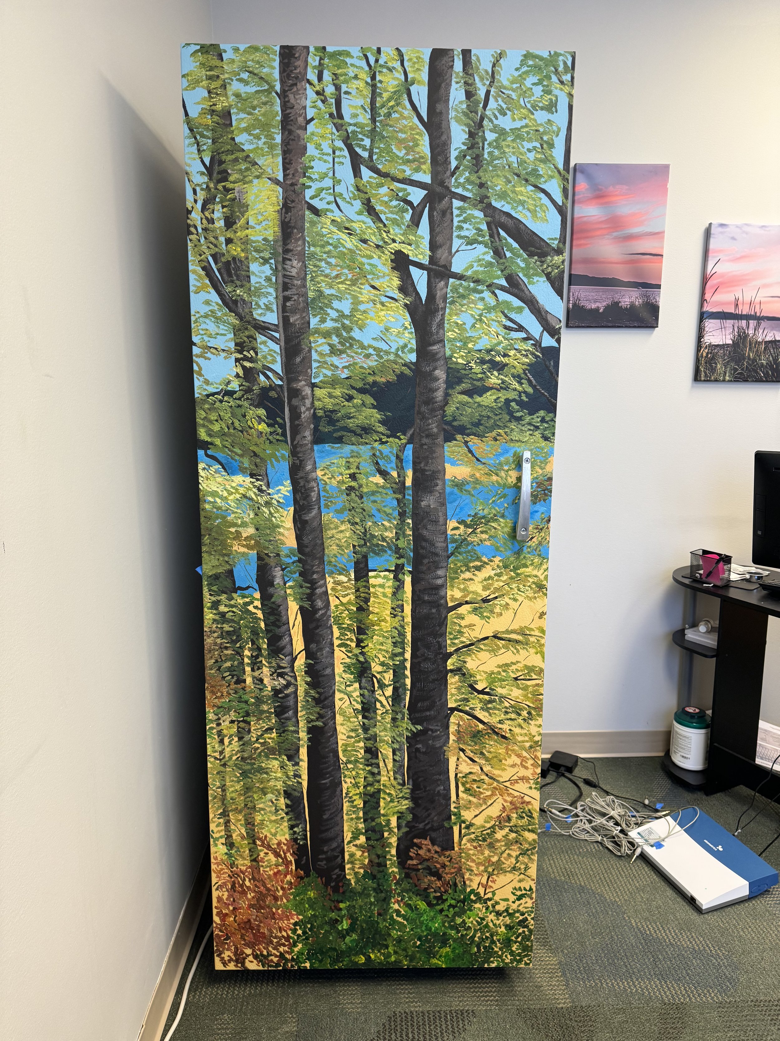 Forest Mural - hearing booth @ Alaska Hearing and Tinnitus Center Eagle River 