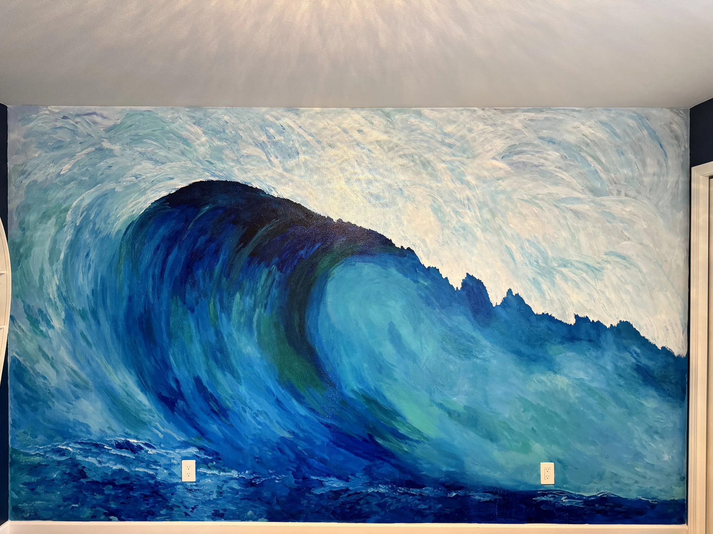 Big Wave mural created in a private residence