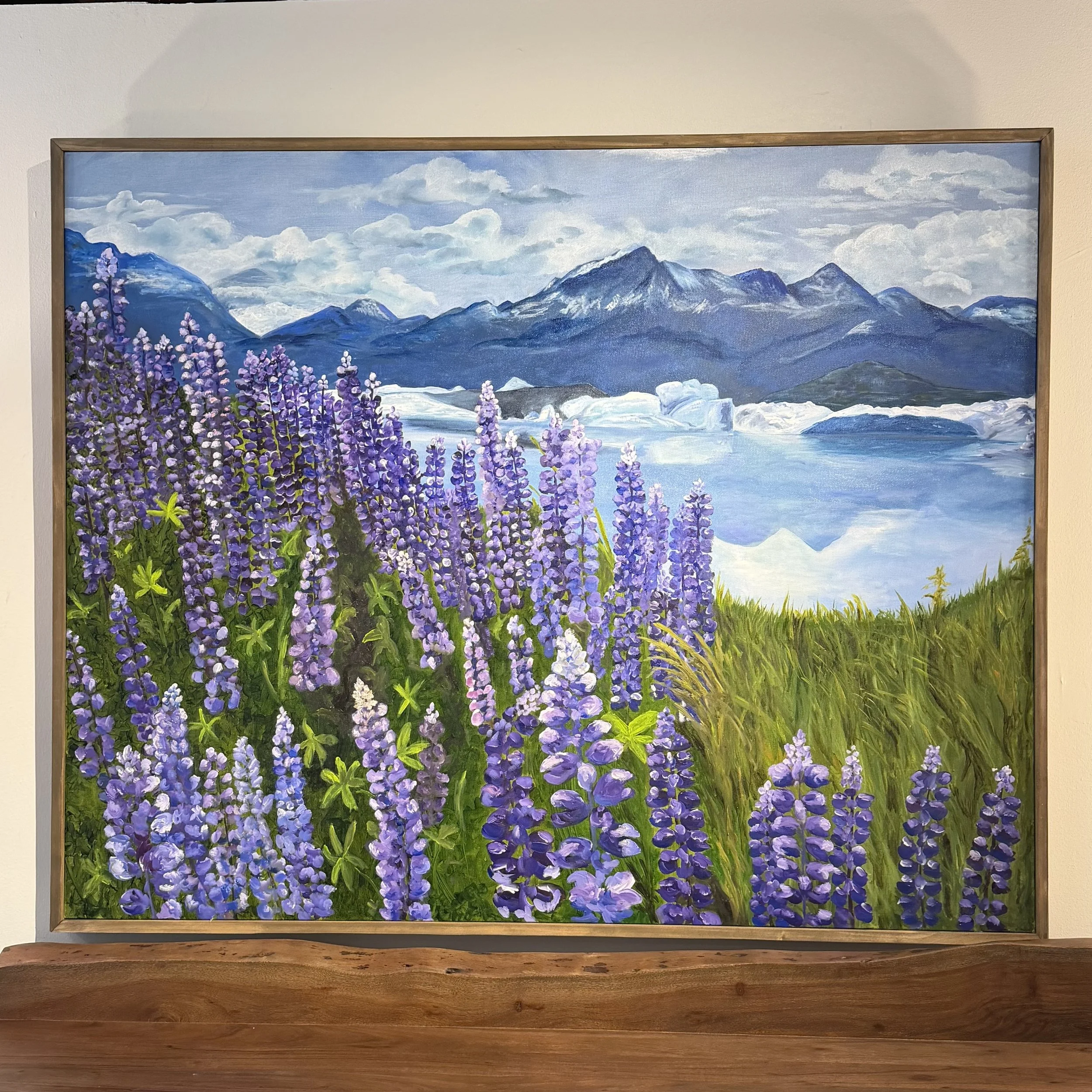 "Sheridan Glacier Lupines" | oil on canvas | 60" x 48" | Private collection