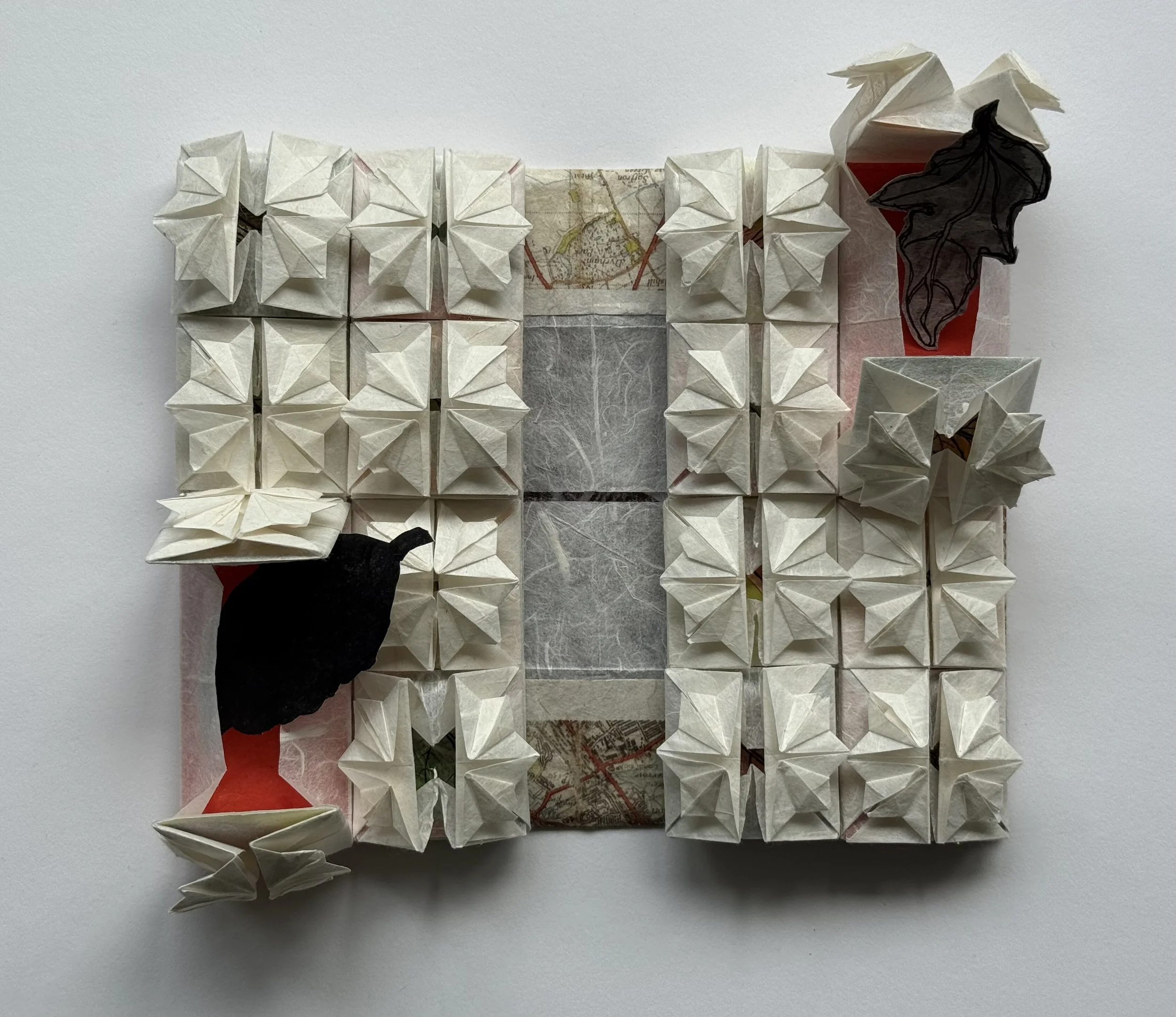 Open with open layer two pockets: double-sided and removable leaf illustrations