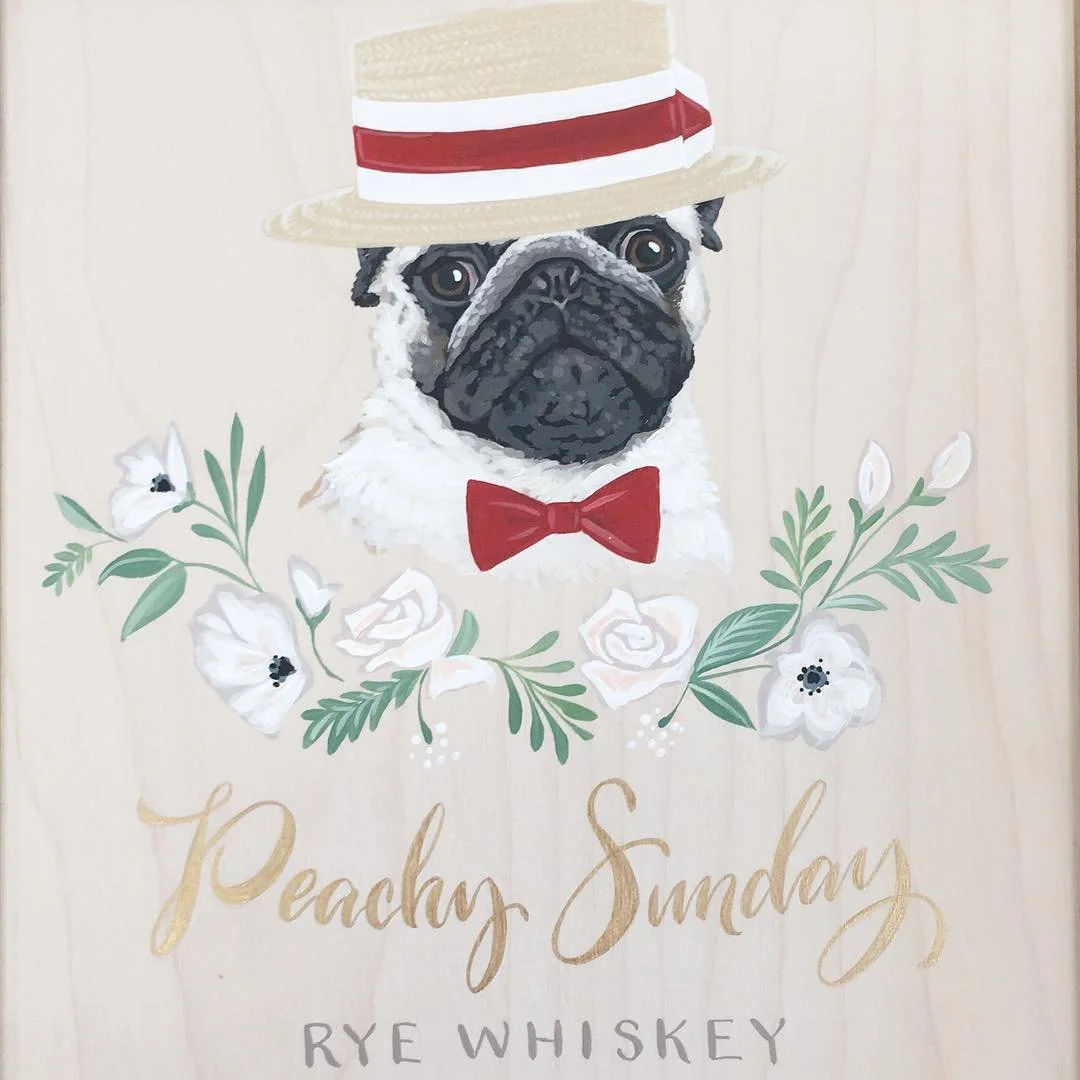 Featuring the many faces of Mr. Carson!  Here is the second @mr.carson_pug congratulations Laura &amp; Jacob. You guys sure do know how to have fun at cocktail hour!! @elizabethandliz wedding design- garden gate events. #cocktails #puglife #pug #wedd