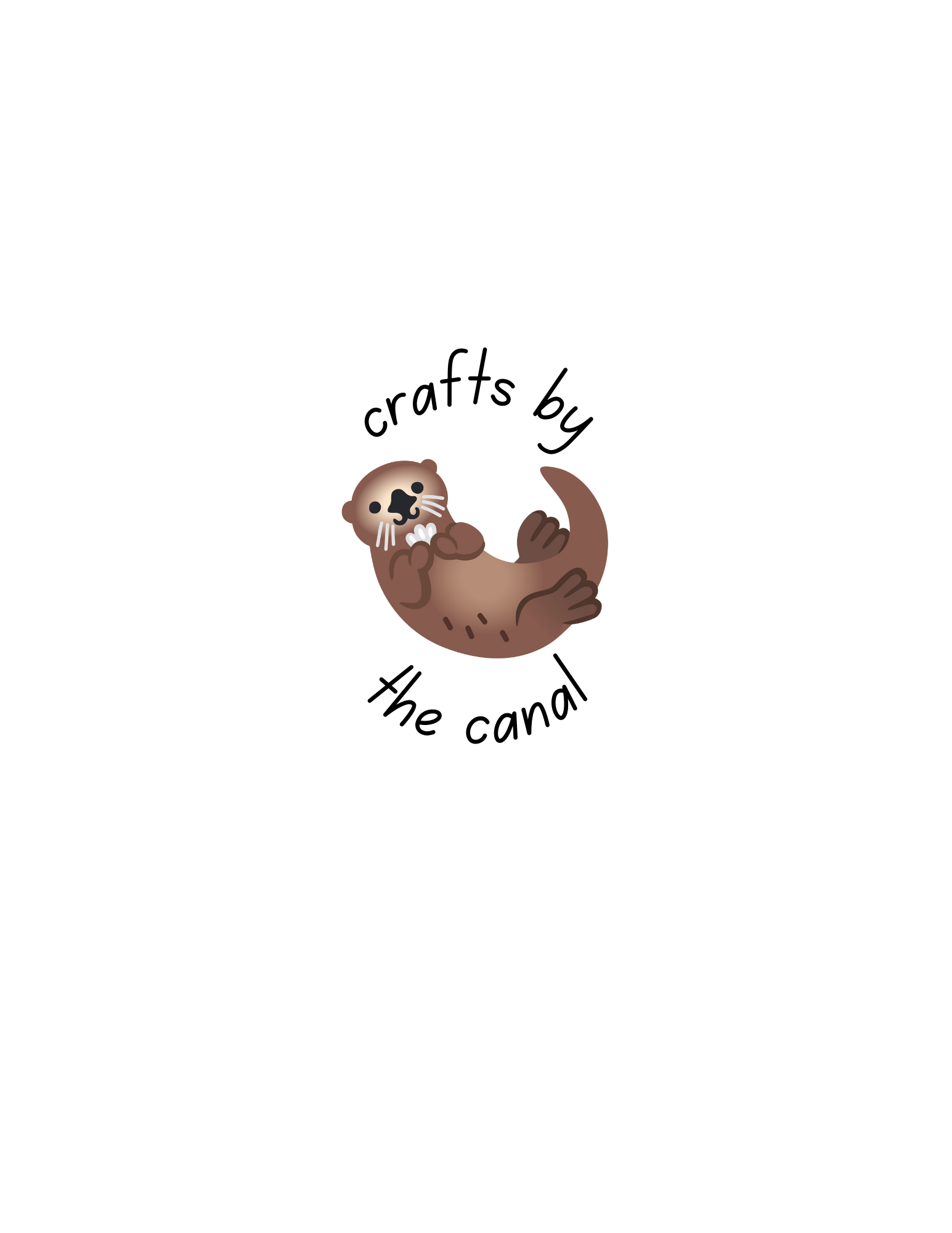 A cartoon otter lying on its back with paws above head, next to a partially opened brown drawer.