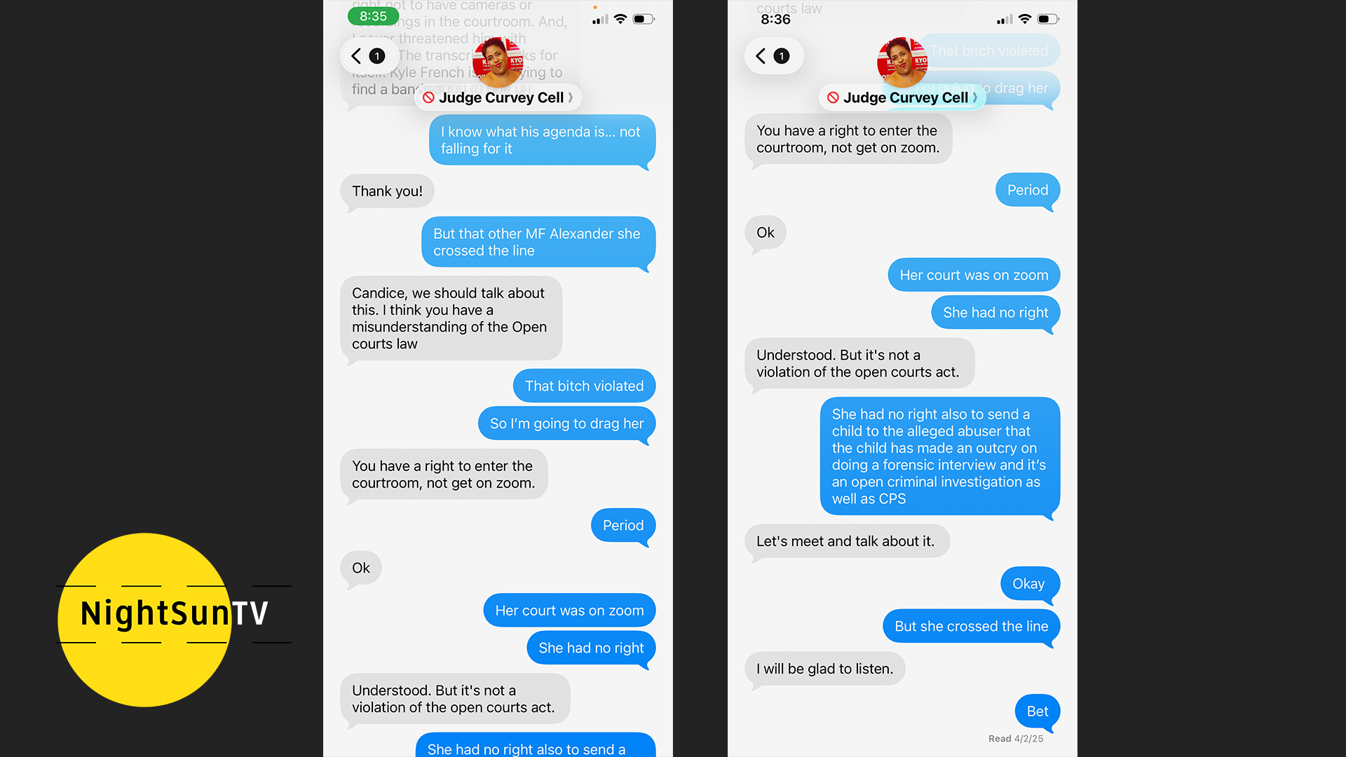 Private Texts Between Judge Curvey and Dr. Matthews Raise Questions Over Judicial Impartiality