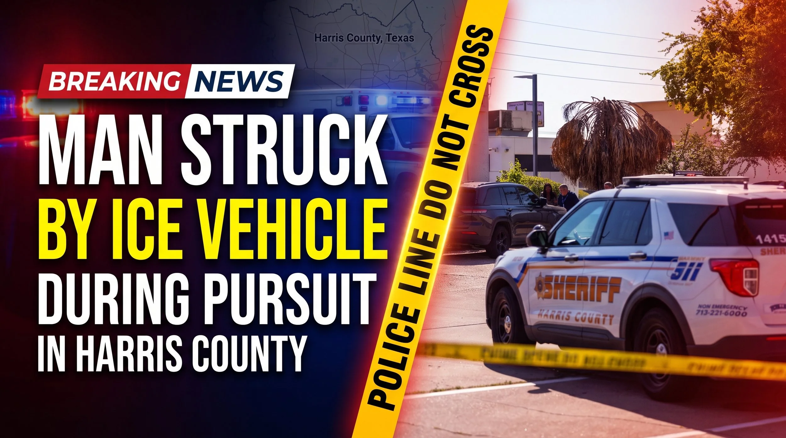 Man injured by ICE vehicle during pursuit in northwest Harris County