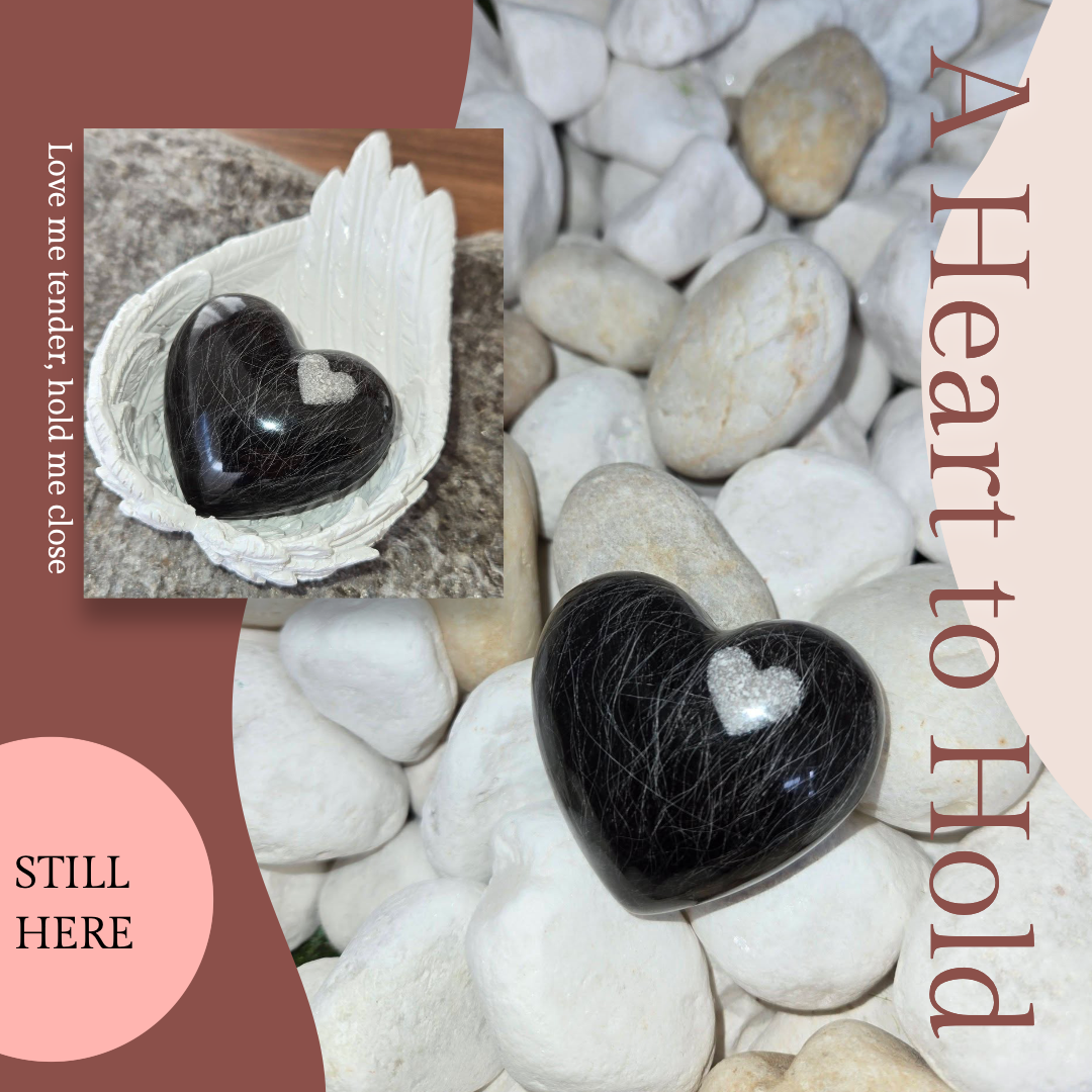 A Heart to Hold - $125 (a beautiful keepsake made of a lock of hair and a dash of ash in encased resin)