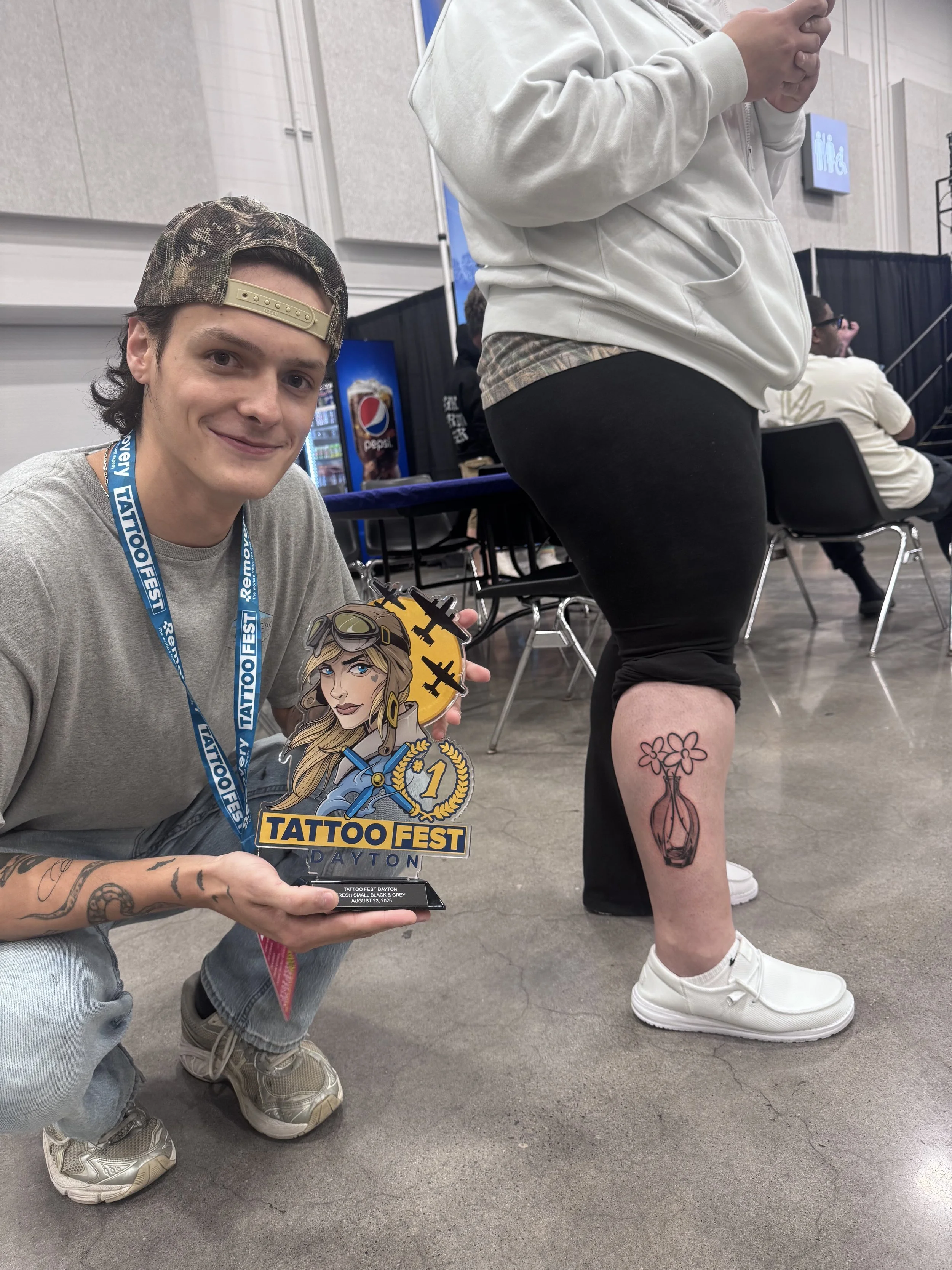 Brennan -- small black and gray winner at Dayton Tattoo Fest 2025