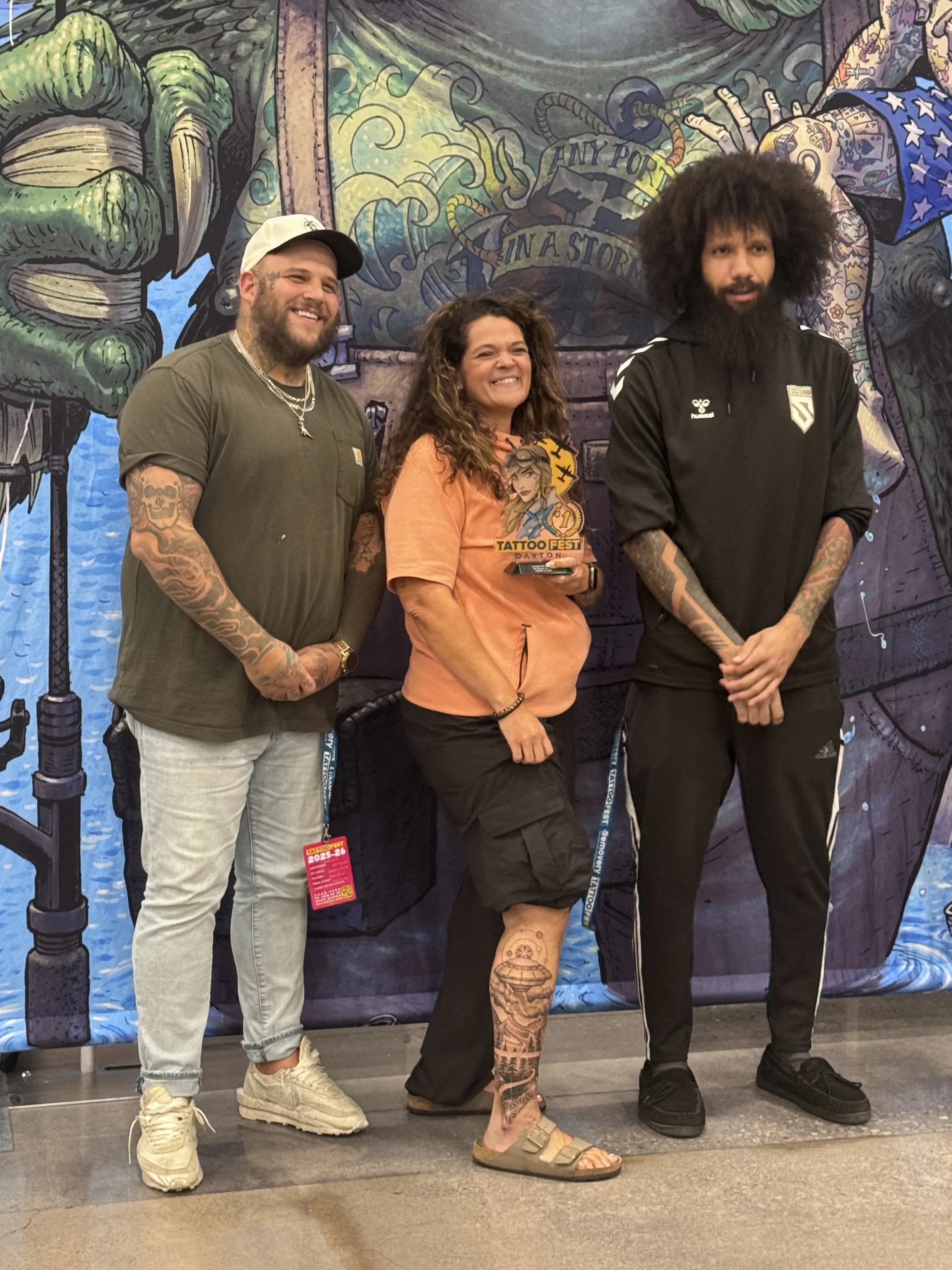 Austin and Riley winners on collab piece at Dayton Tattoo Fest 2025