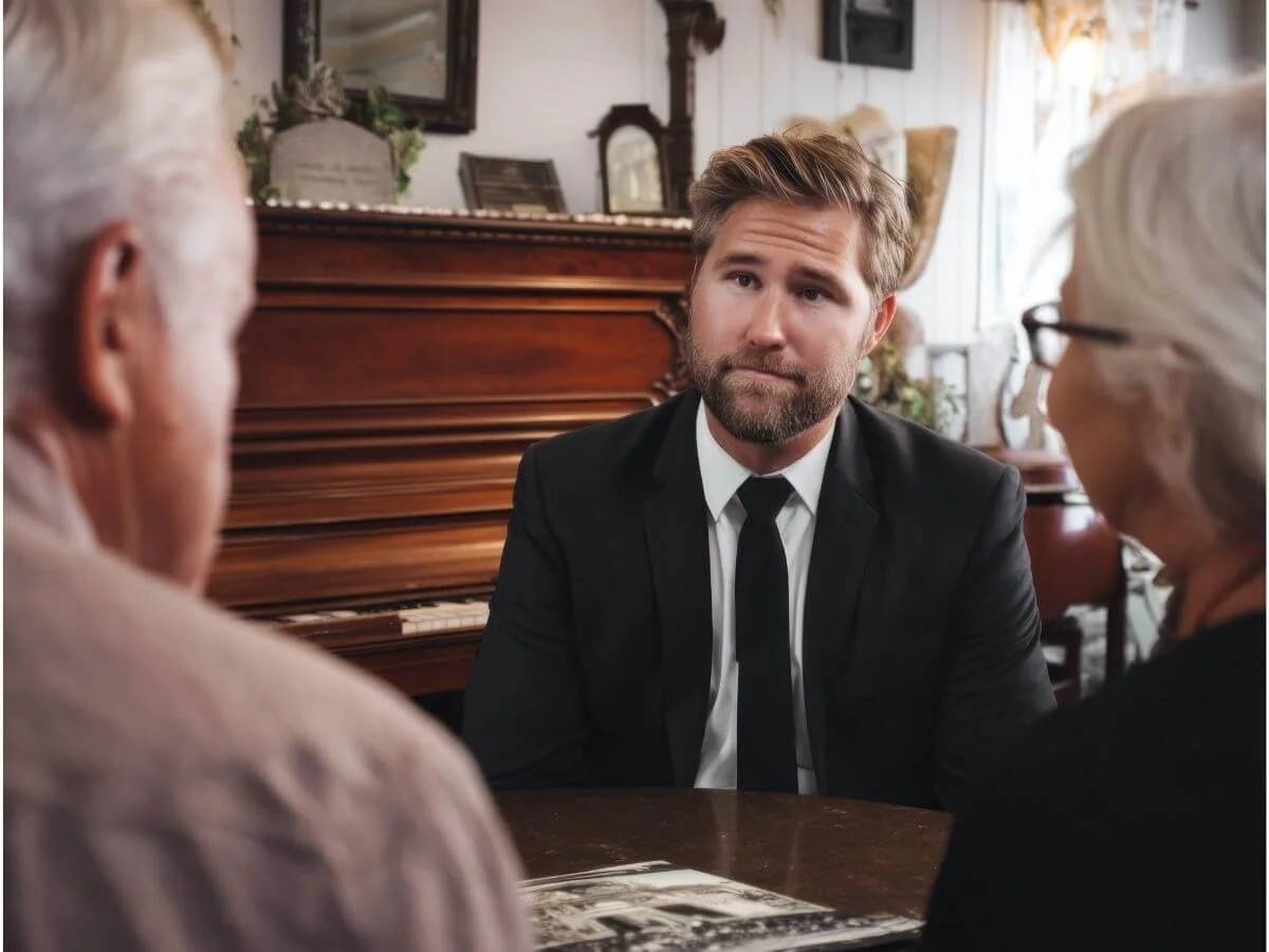 Couple Discussing Funeral Costs with Mortuary