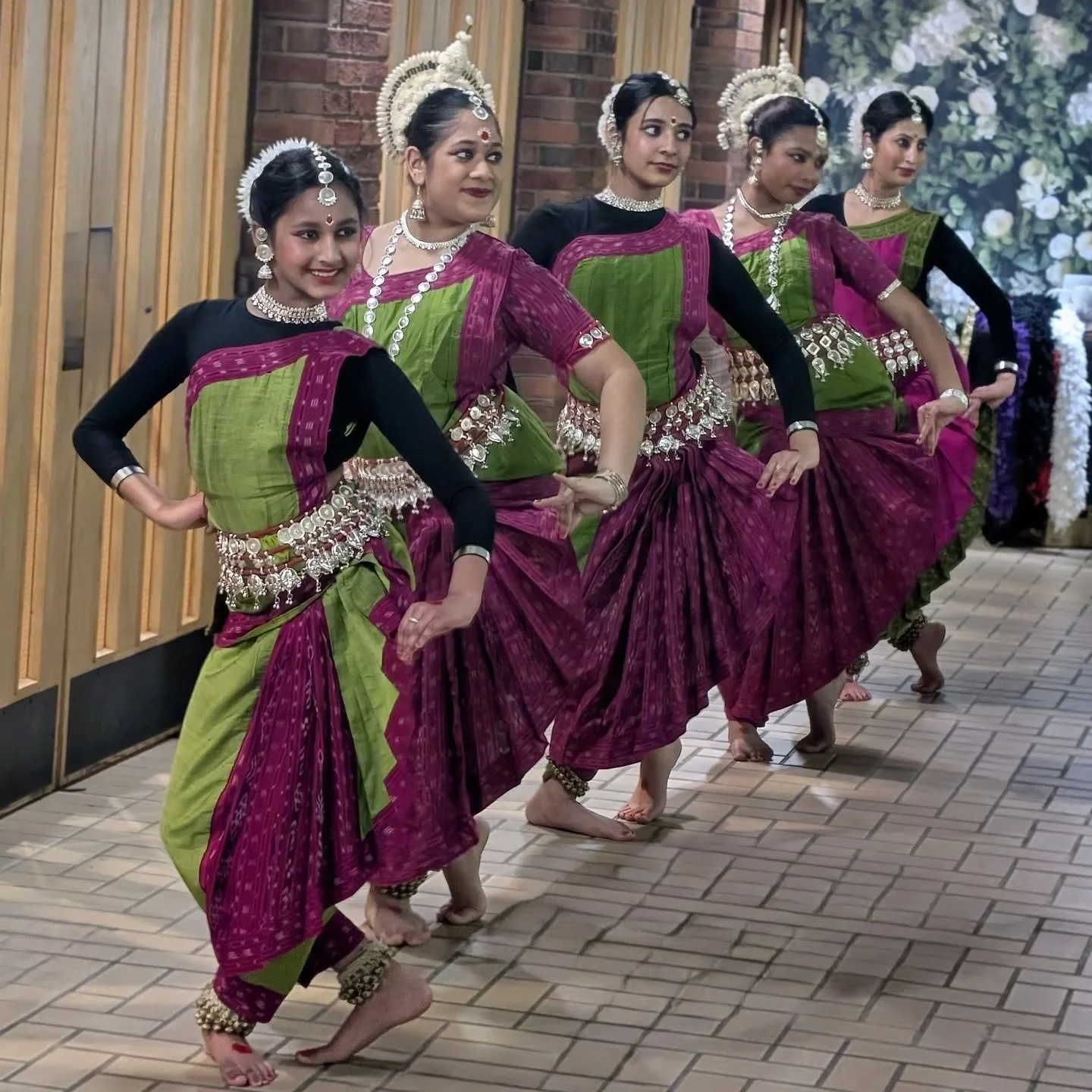Nava Kriti students and teachers in Odissi costume