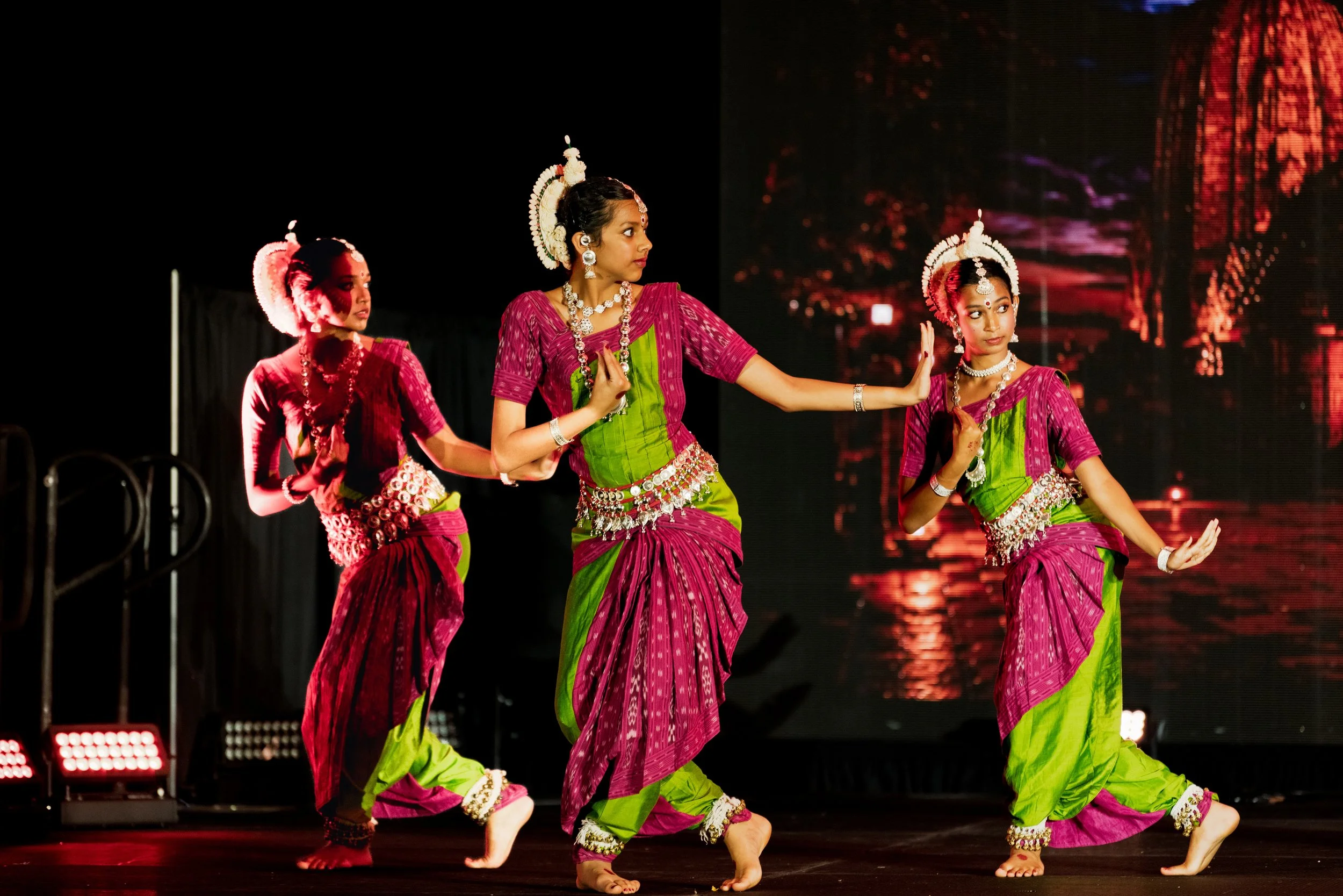 Nava Kriti's students performing at Taala Taranga (Odissi Fest) at the 57th Odisha Society of the Americas National Convention in Minneapolis, MN on July 3, 2026