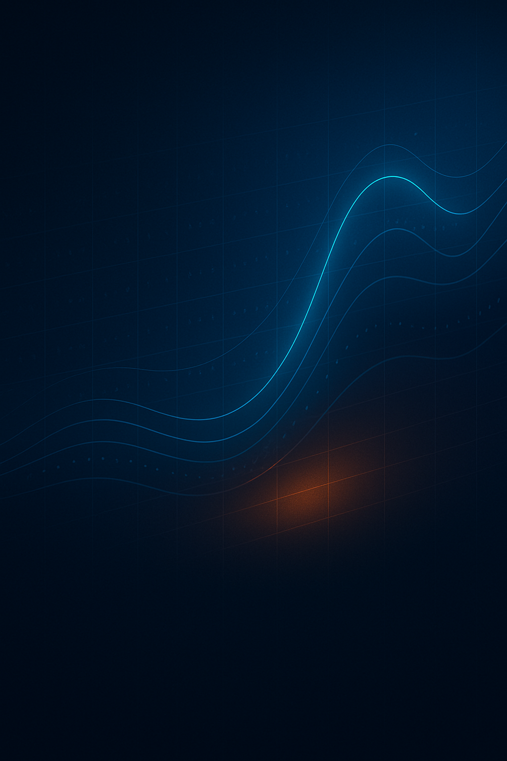 A digital illustration of a glowing line graph on a dark background with grid lines.