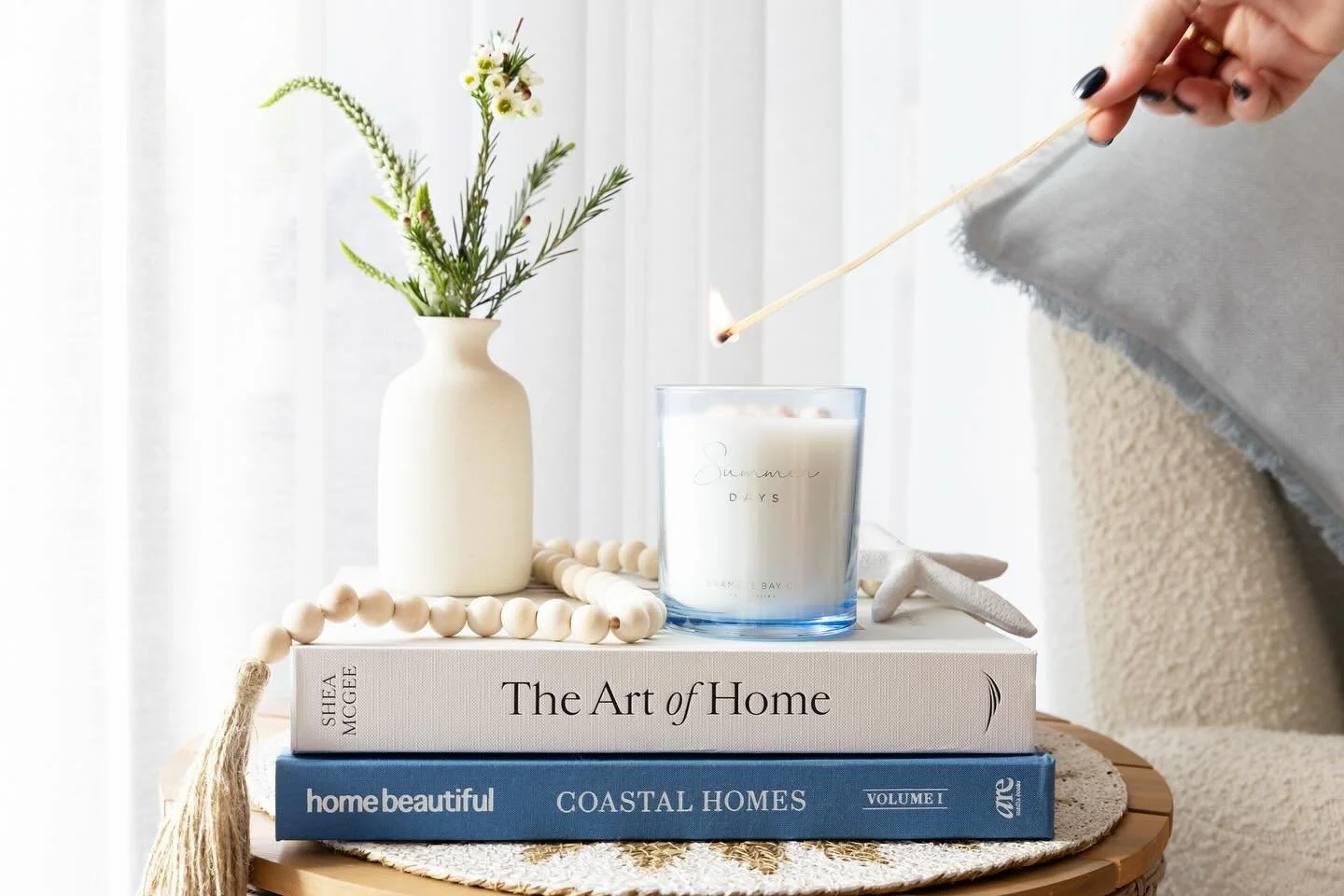 Product photography for the stunning &lsquo;Ocean&rsquo; range of candles and diffusers by @bramblebayco, absolutely stunning home decor, adorned with gorgeous seashells and smelling like heaven! 

@productphotography candles @diffuser @photography @