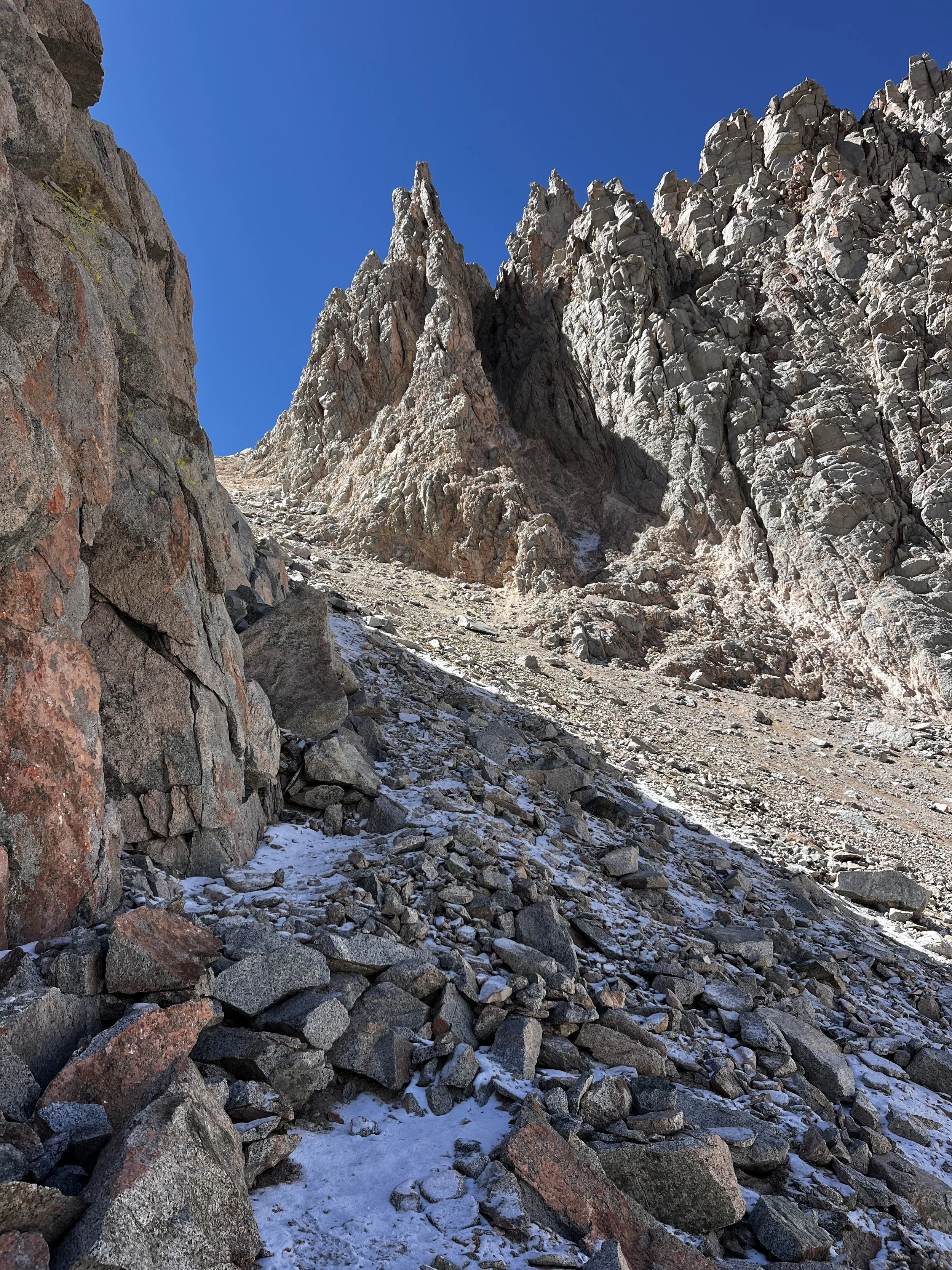 View looking back up at the pass.