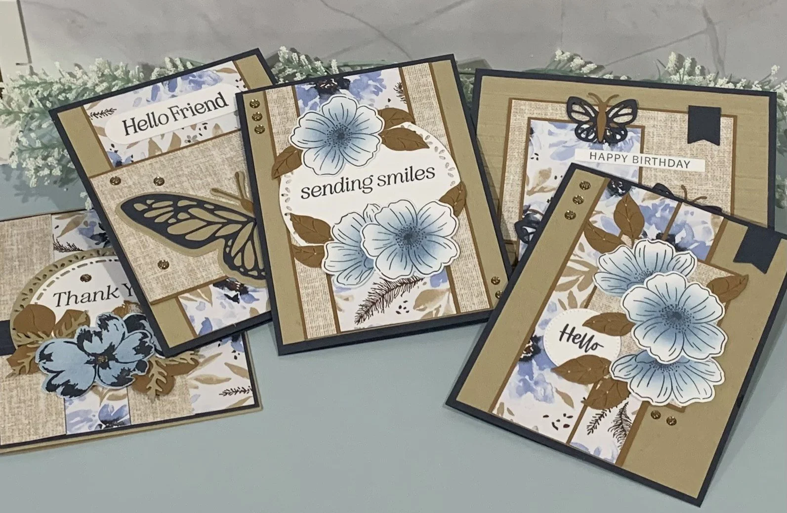 Create 5 cards | double one sheet wonder using 2 sheets of 6X8 designer series paper