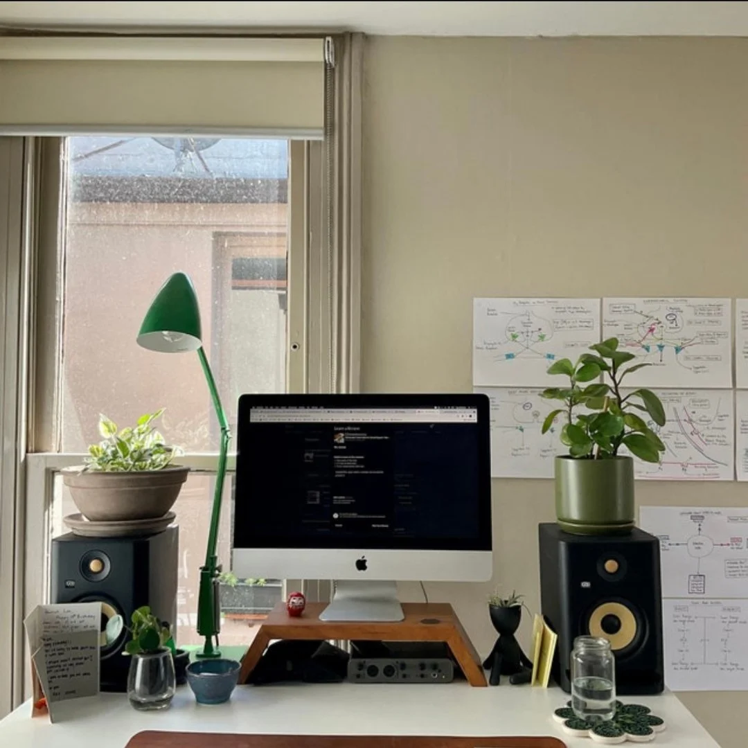 Merbau Angled Monitor Stand