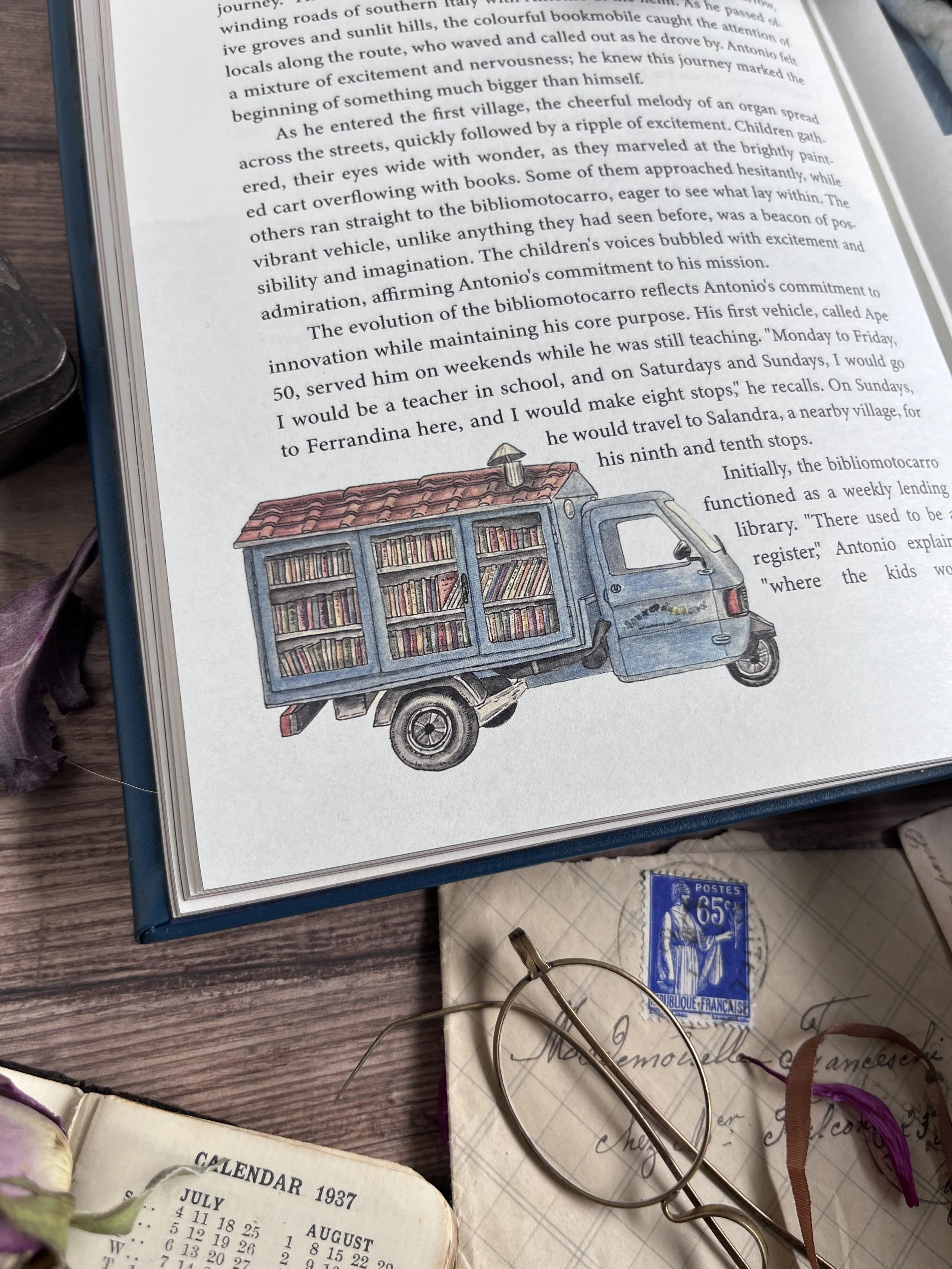 Illustrated spot artwork - Book Van