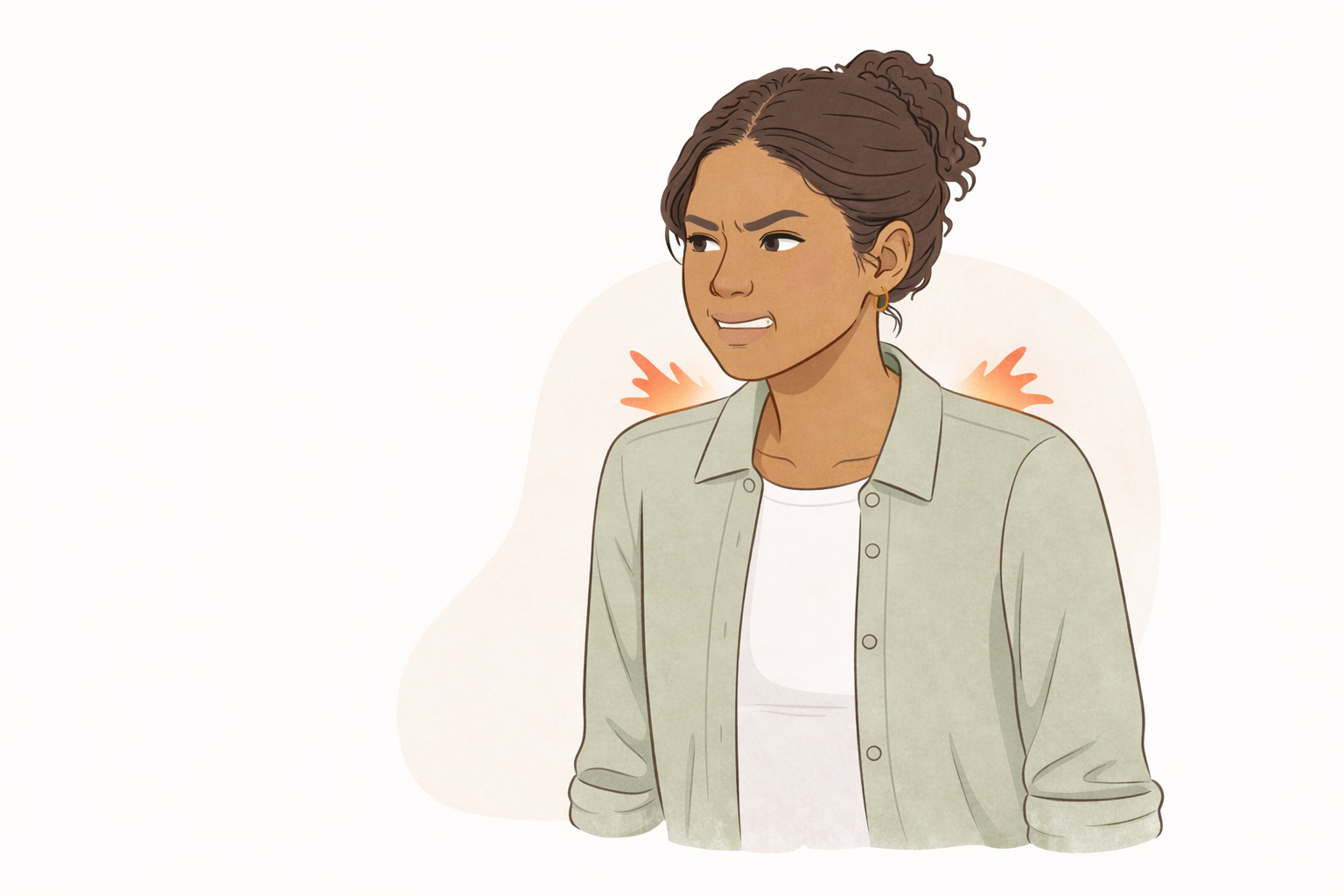 Fight response signs such as irritability and defensiveness in survival mode