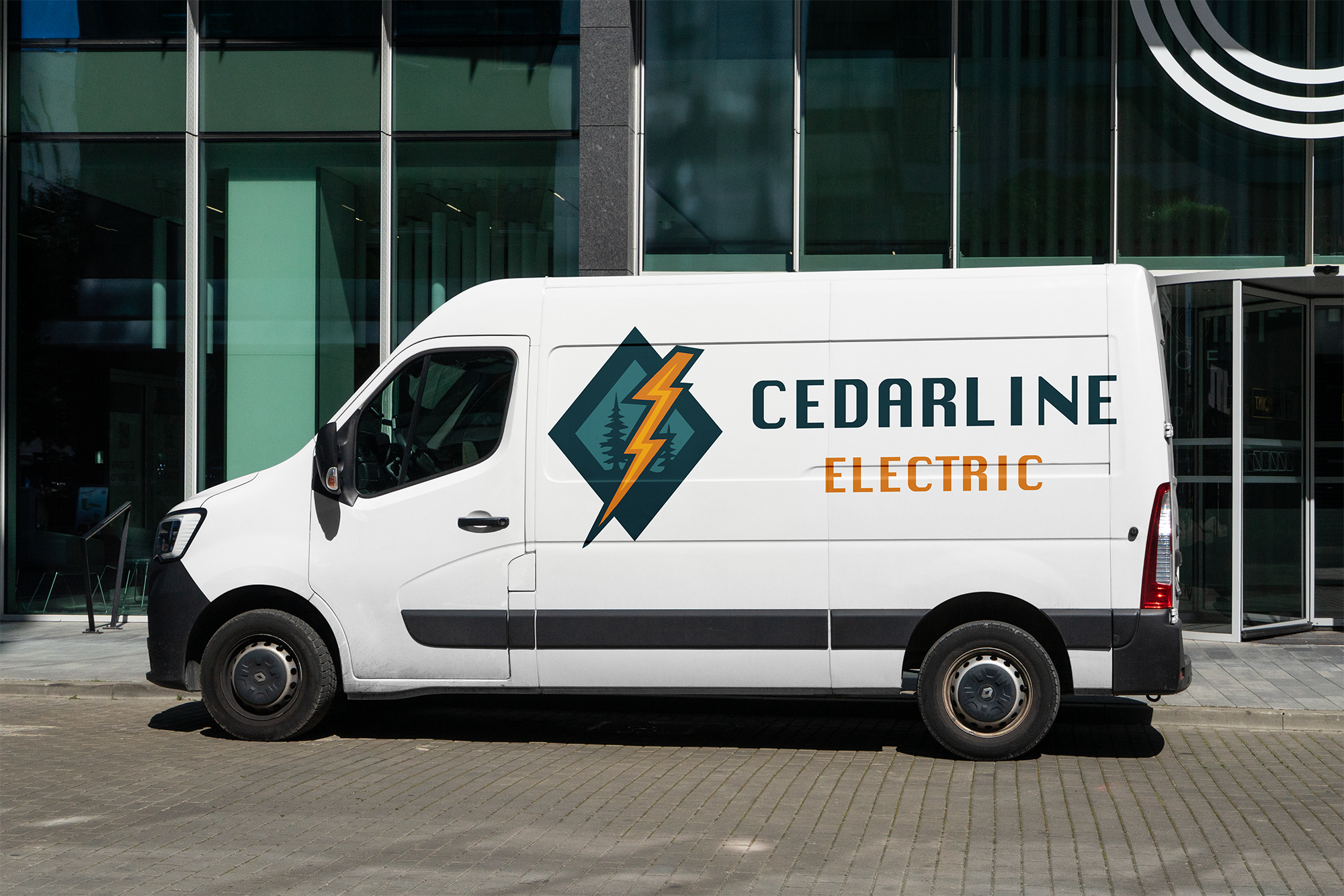 Vehicle logo placement — CMYK