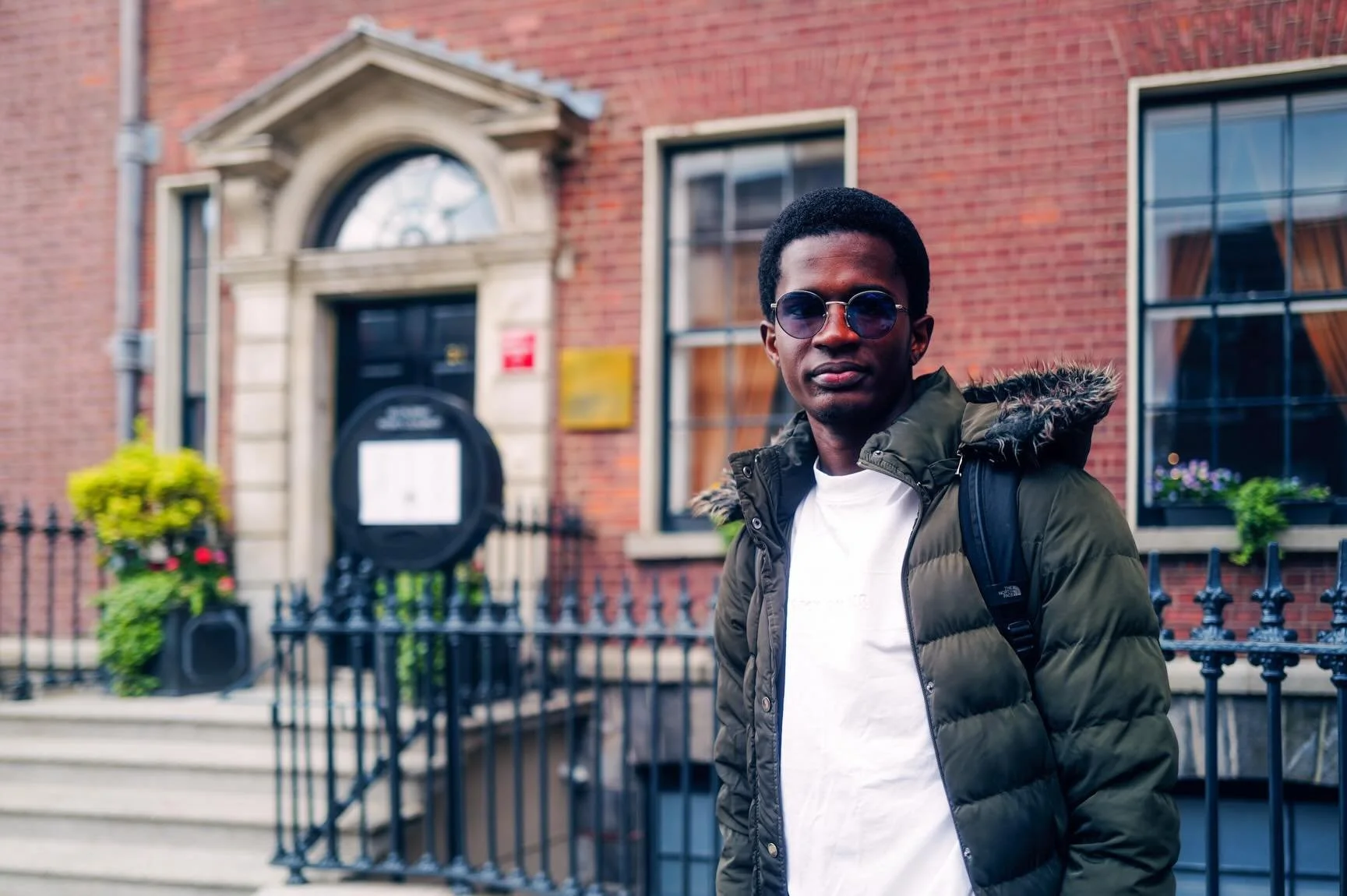 I met Abdul as we were wandering around Dublin looking for a new park to take Lo to. Super nice dude, and I loved his green jacket. He was on his way to class, but stopped for the photo. If recognize him, please tag him. He couldn&rsquo;t log into in